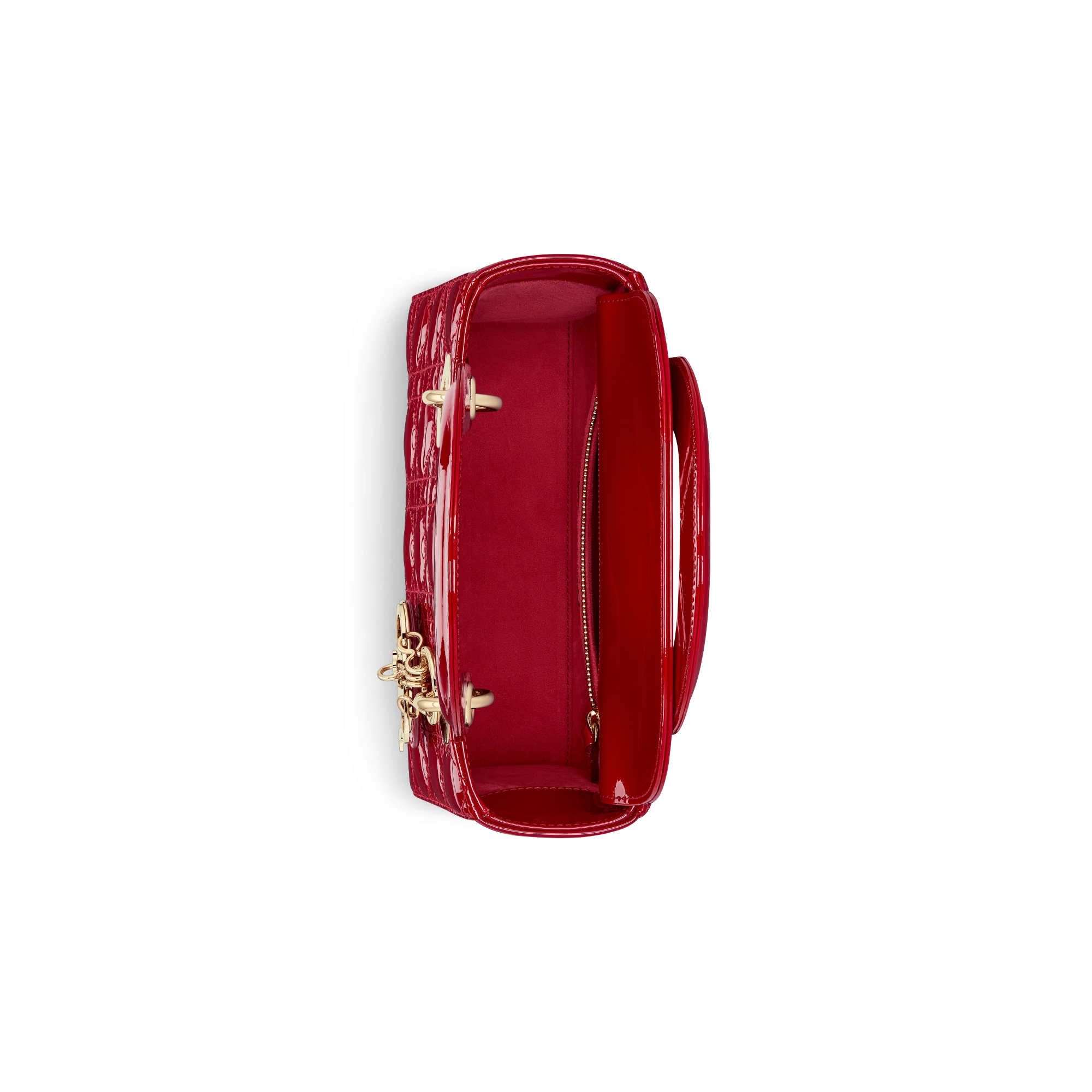 Small Lady Dior My ABCDior Bag Cherry Red Patent Cannage Calfskin E06