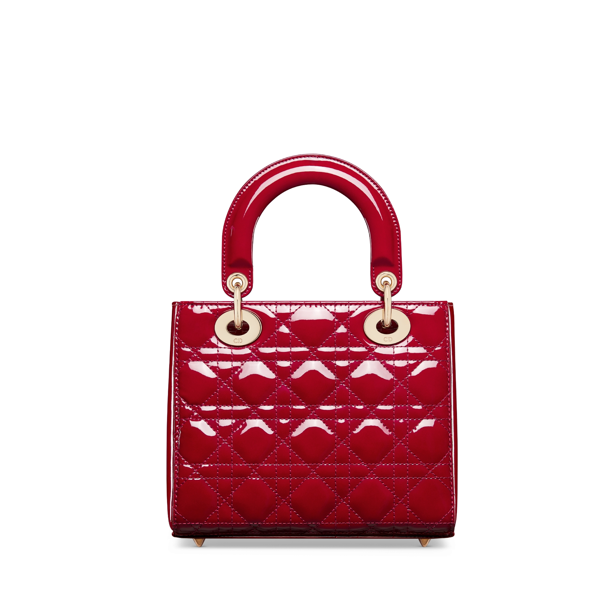 Small Lady Dior My ABCDior Bag Cherry Red Patent Cannage Calfskin E08
