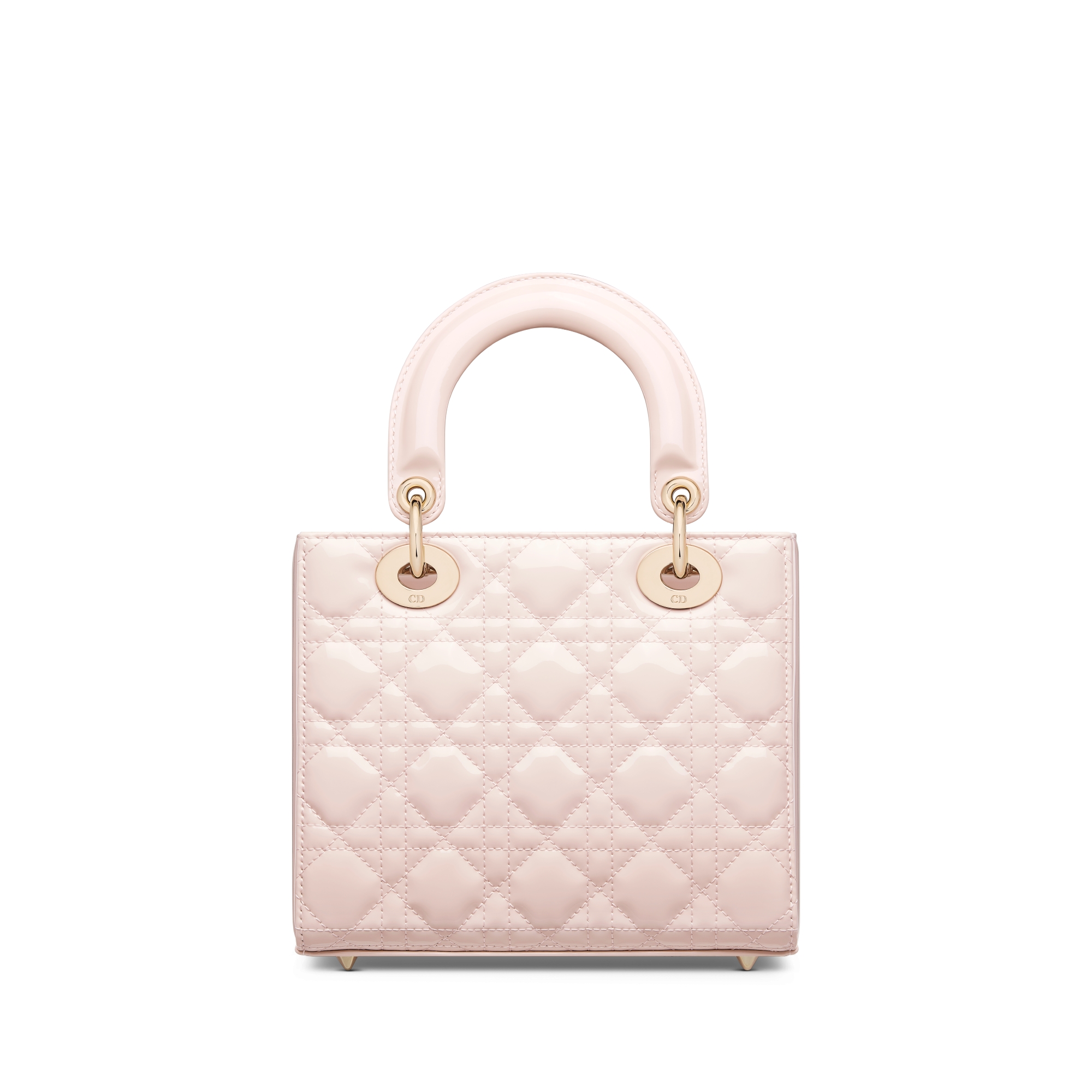 Lady Dior My ABCDior 스몰 백 파우더 핑크 페이턴트 까나쥬 송아지 가죽 E08