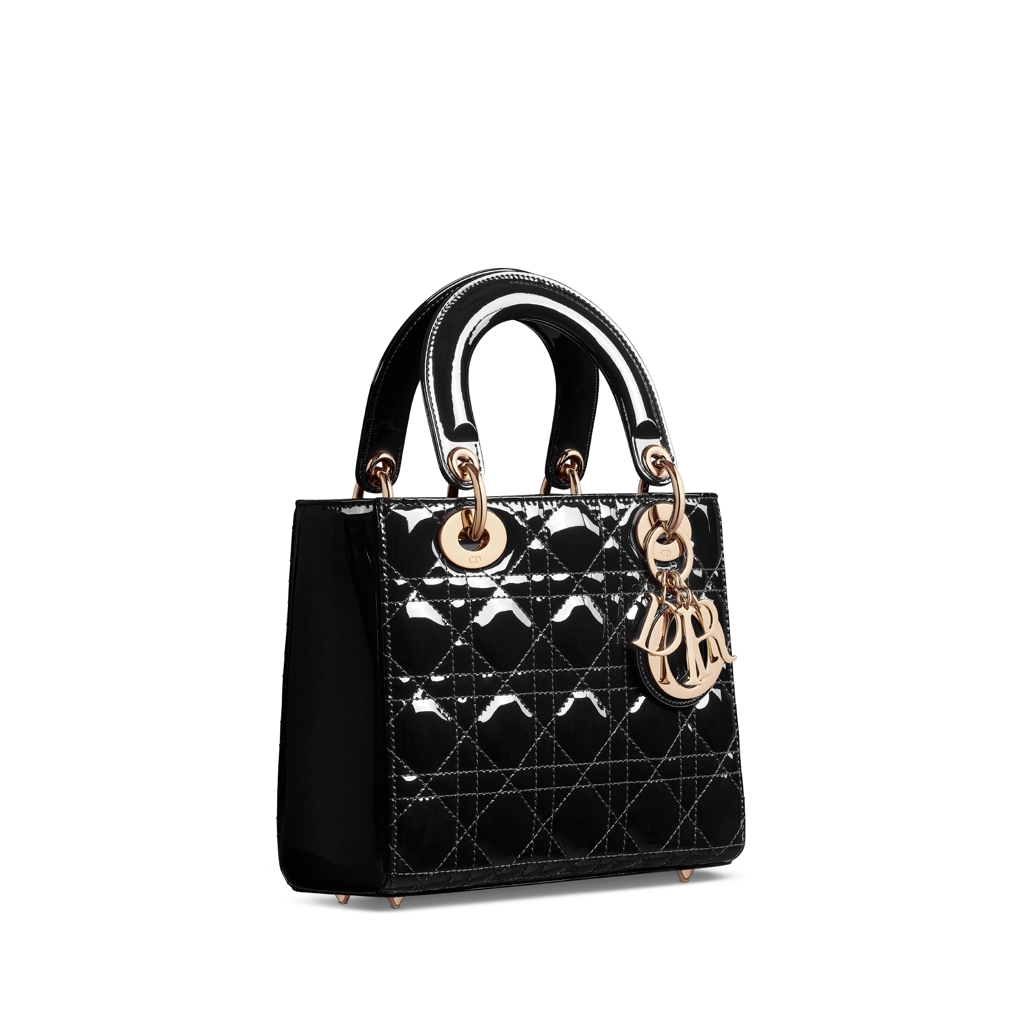 Small Lady Dior My ABCDior Bag Black Patent Cannage Calfskin E03
