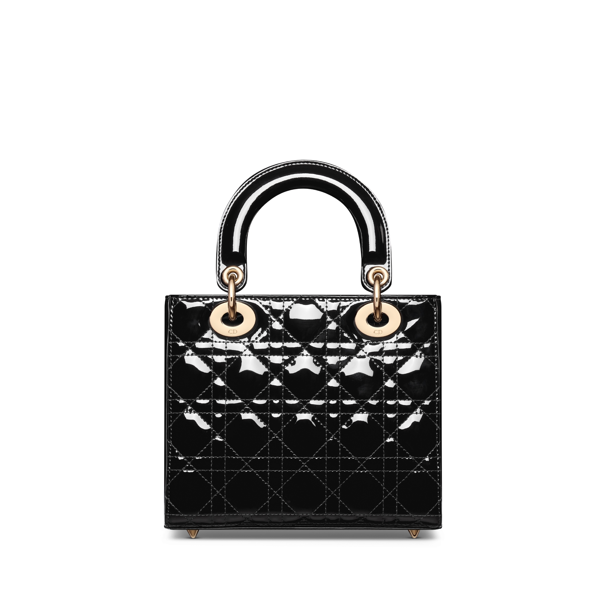 Small Lady Dior My ABCDior Bag Black Patent Cannage Calfskin E08