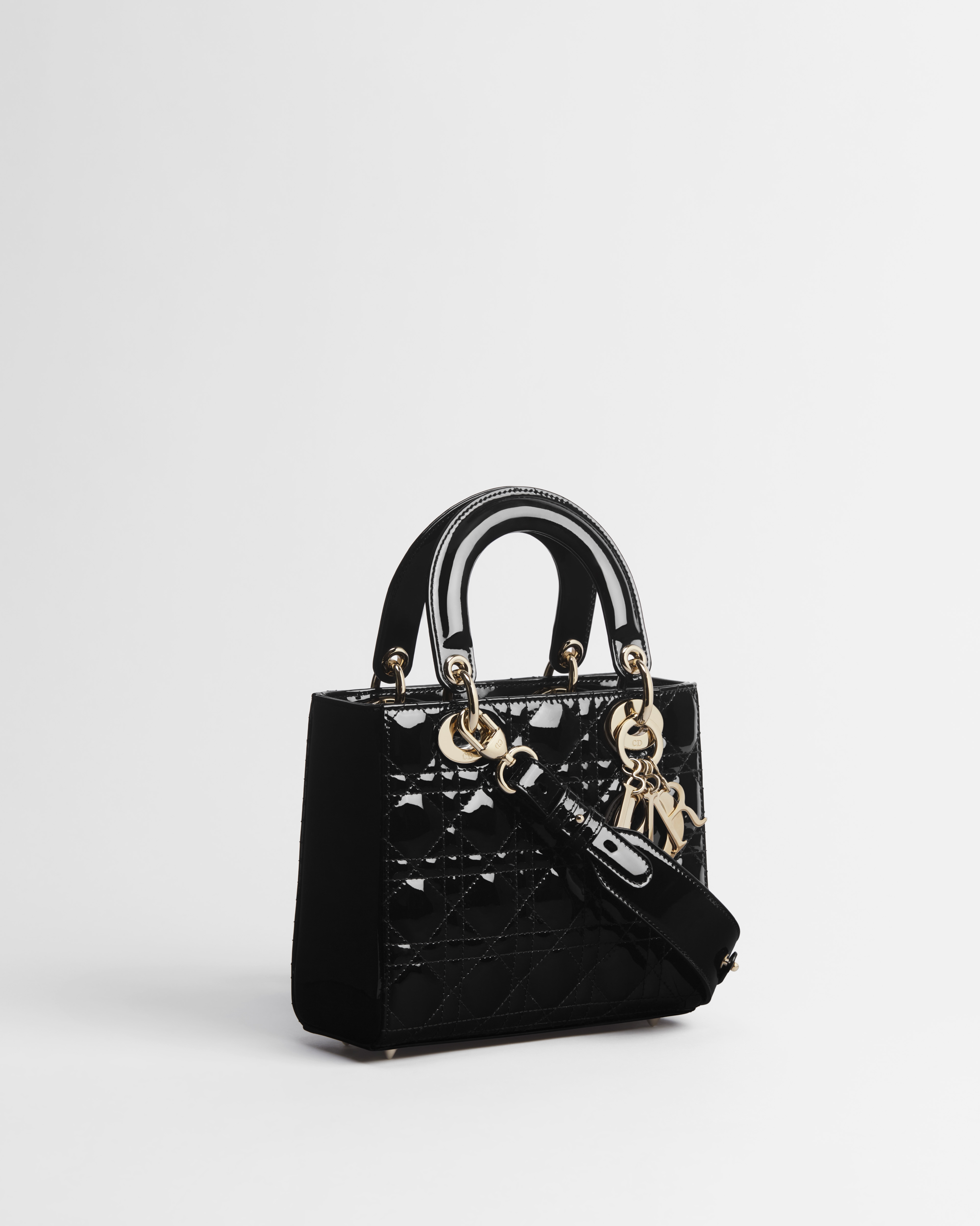 Sac Lady Dior My ABCDior Small Cuir de veau Cannage verni noir E03