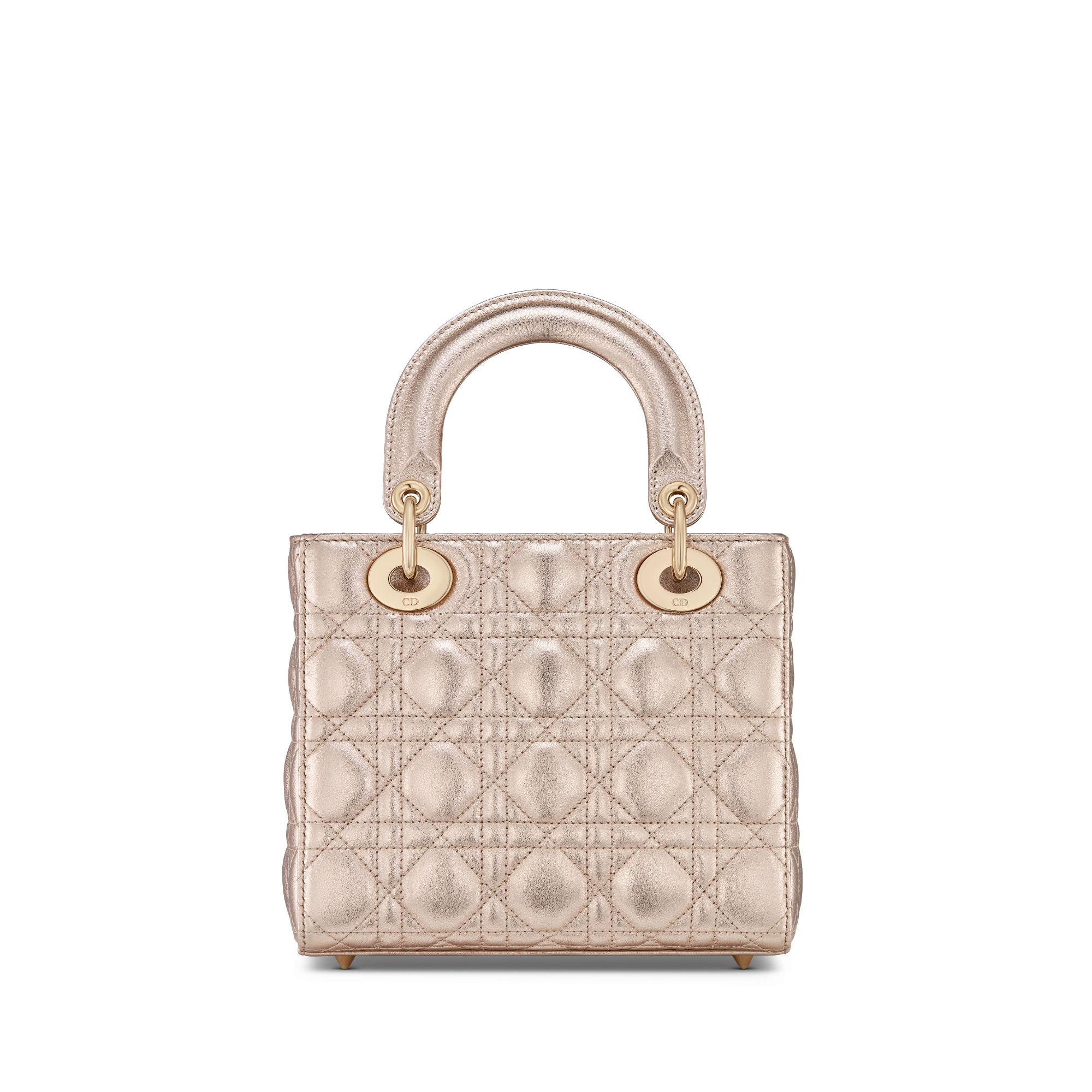 Small Lady Dior My ABCDior Bag Pale Gold-Tone Cannage