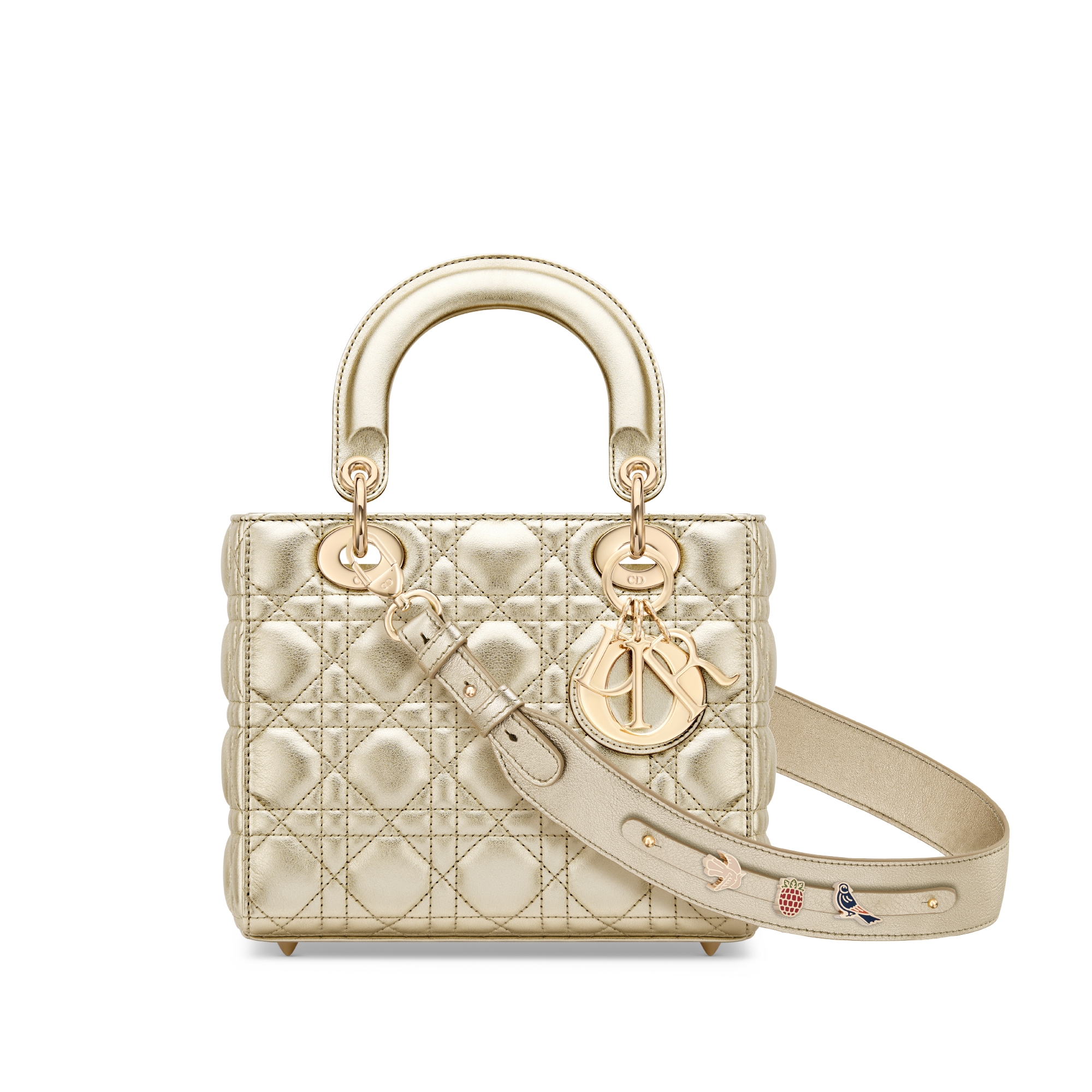 Small Lady Dior My ABCDior Bag Metallic Gold-Tone Cannage Calfskin