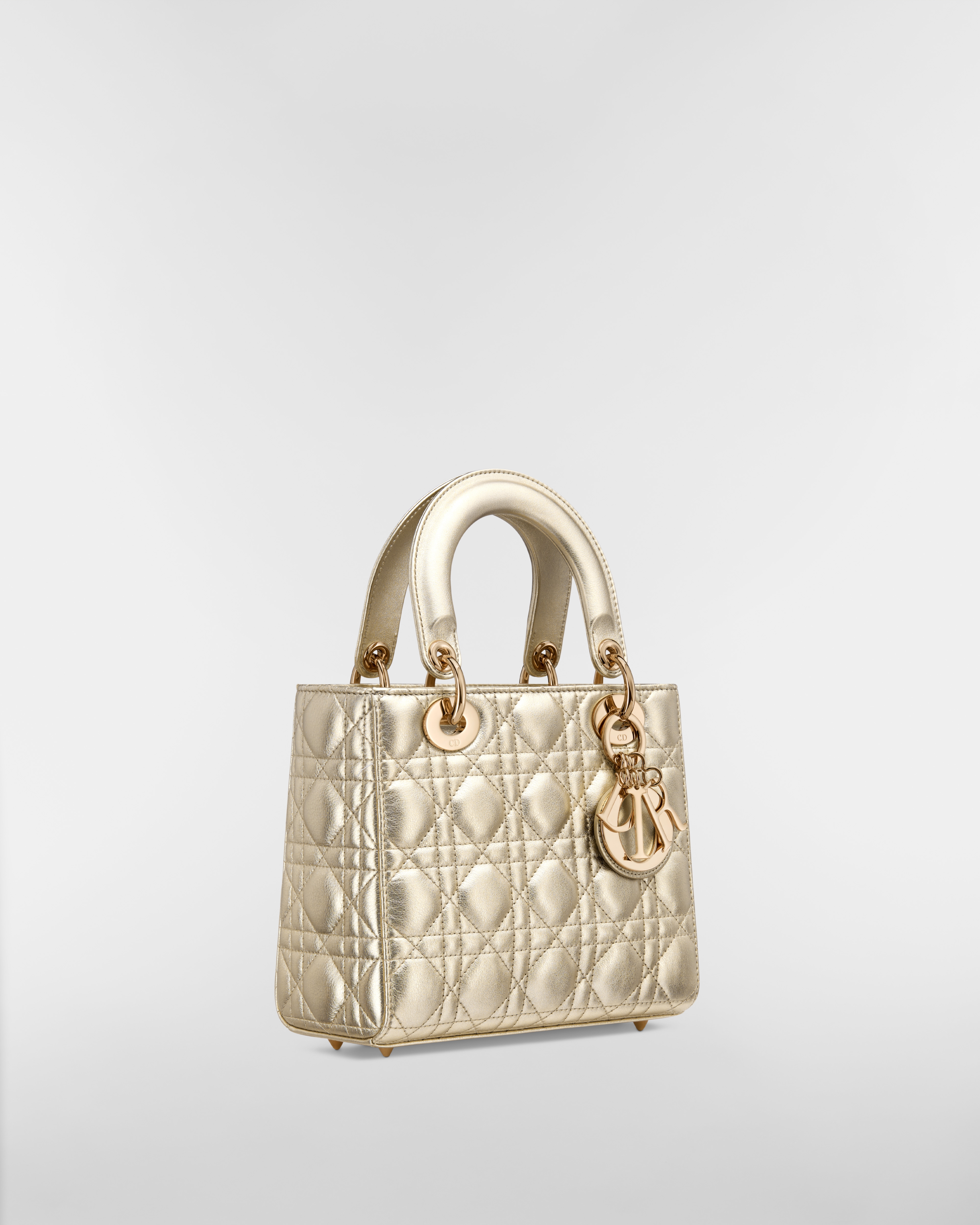 Sac Lady Dior My ABCDior Small Cuir de veau Cannage doré métallisé E03