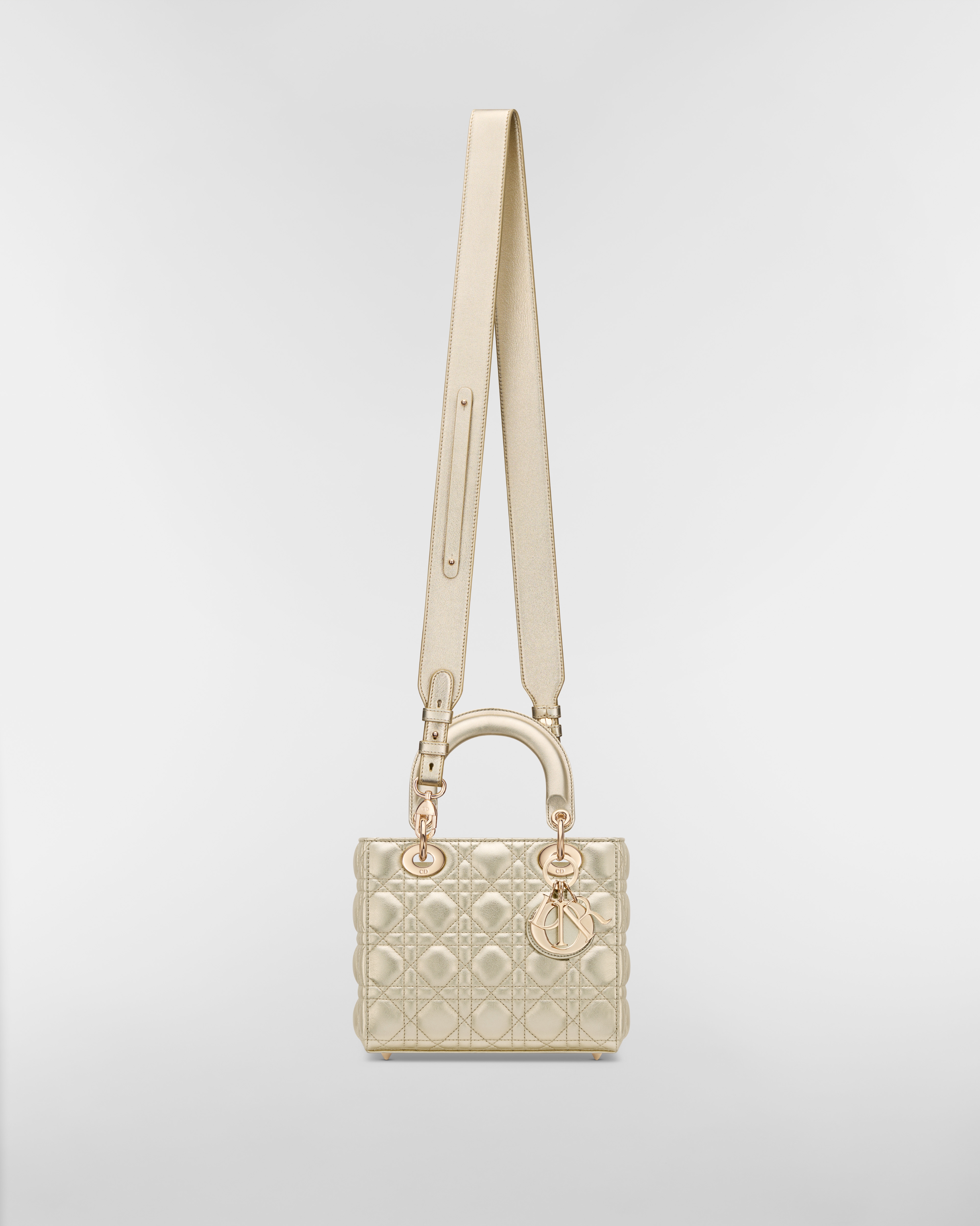 Sac Lady Dior My ABCDior Small Cuir de veau Cannage doré métallisé E07