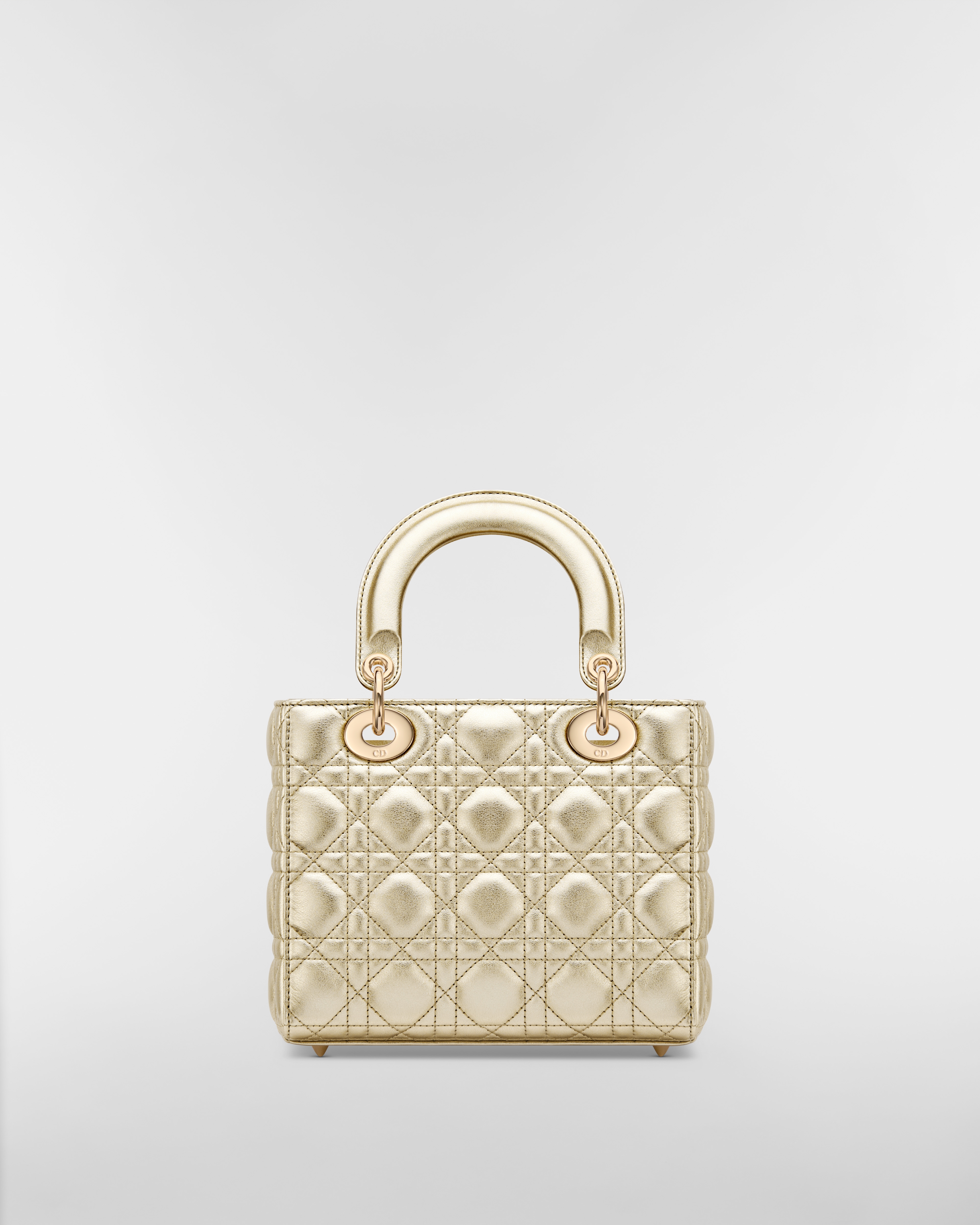 Sac Lady Dior My ABCDior Small Cuir de veau Cannage doré métallisé E08