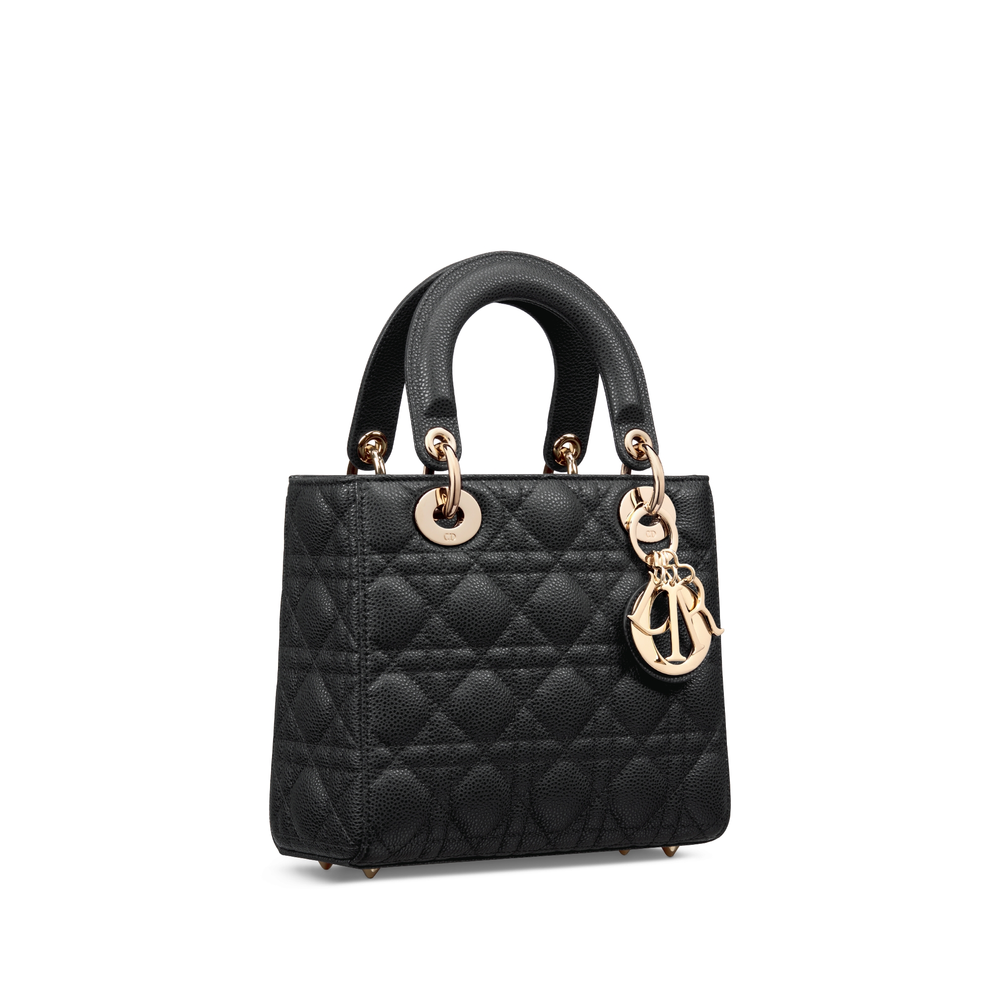 Small Lady Dior My ABCDior Bag Black Grained Cannage Calfskin E03