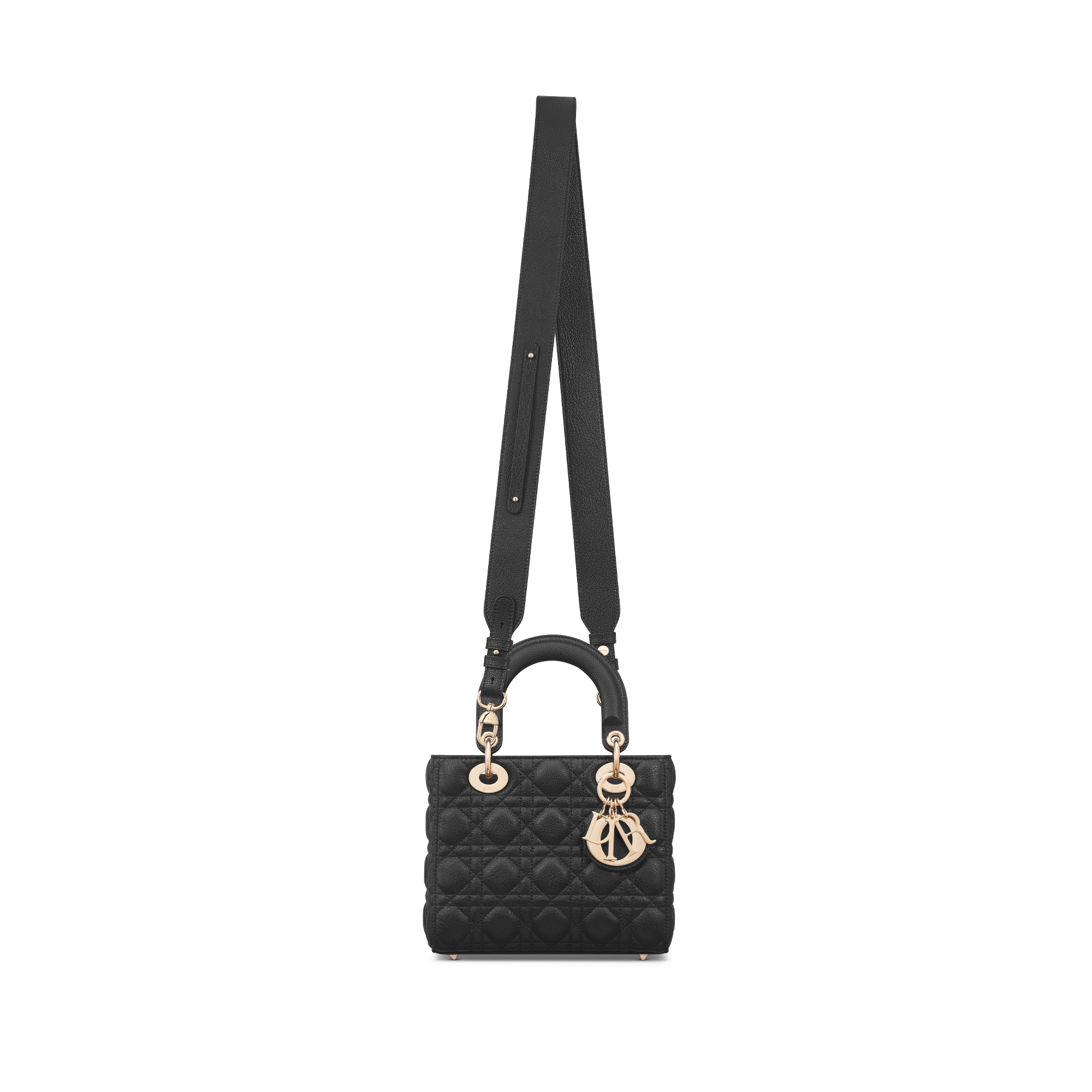 Small Lady Dior My ABCDior Bag Black Grained Cannage Calfskin E07