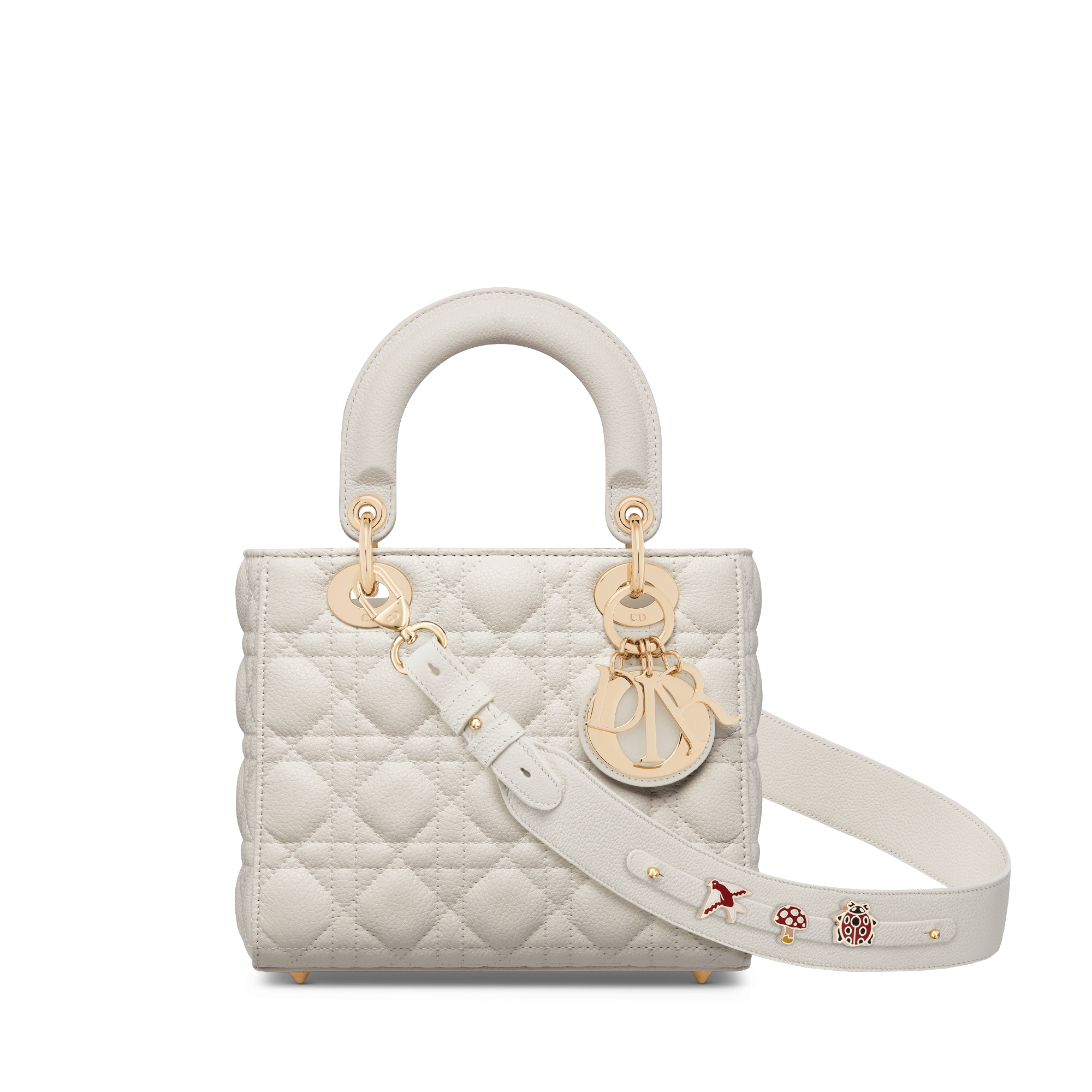 Small Lady Dior My ABCDior Bag Latte Cannage Grained Calfskin E01