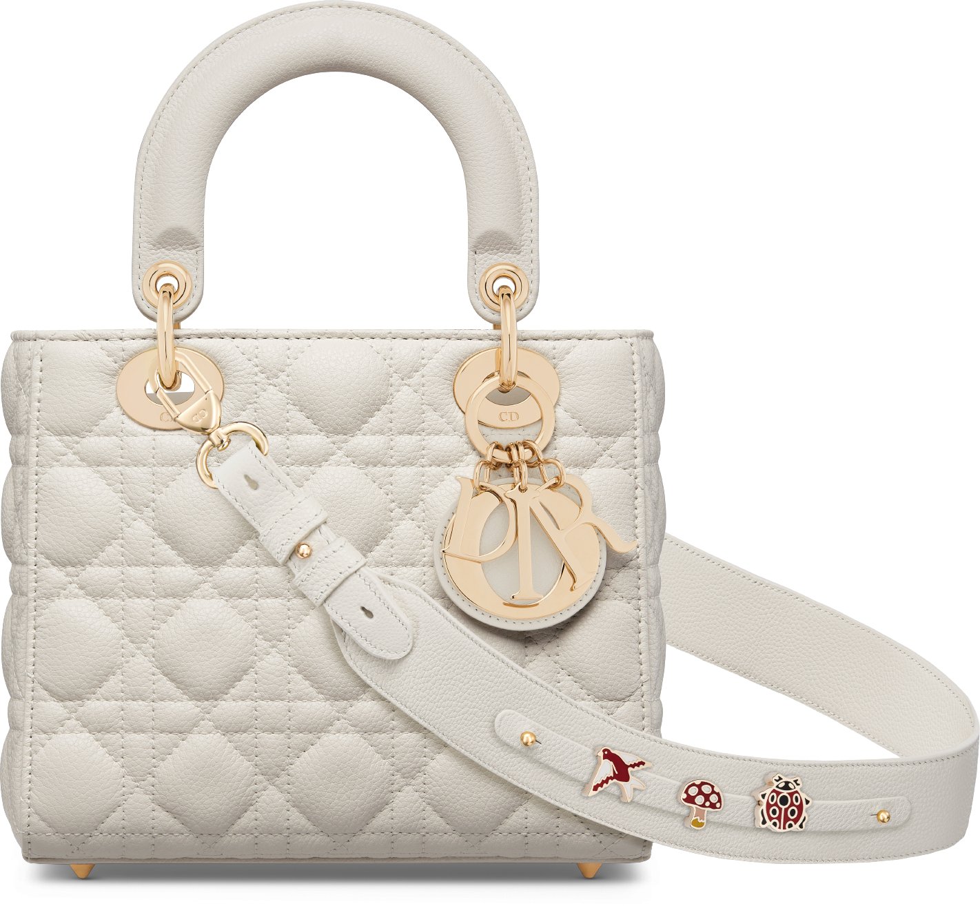 Small Lady Dior My ABCDior Bag Latte Cannage Grained Calfskin