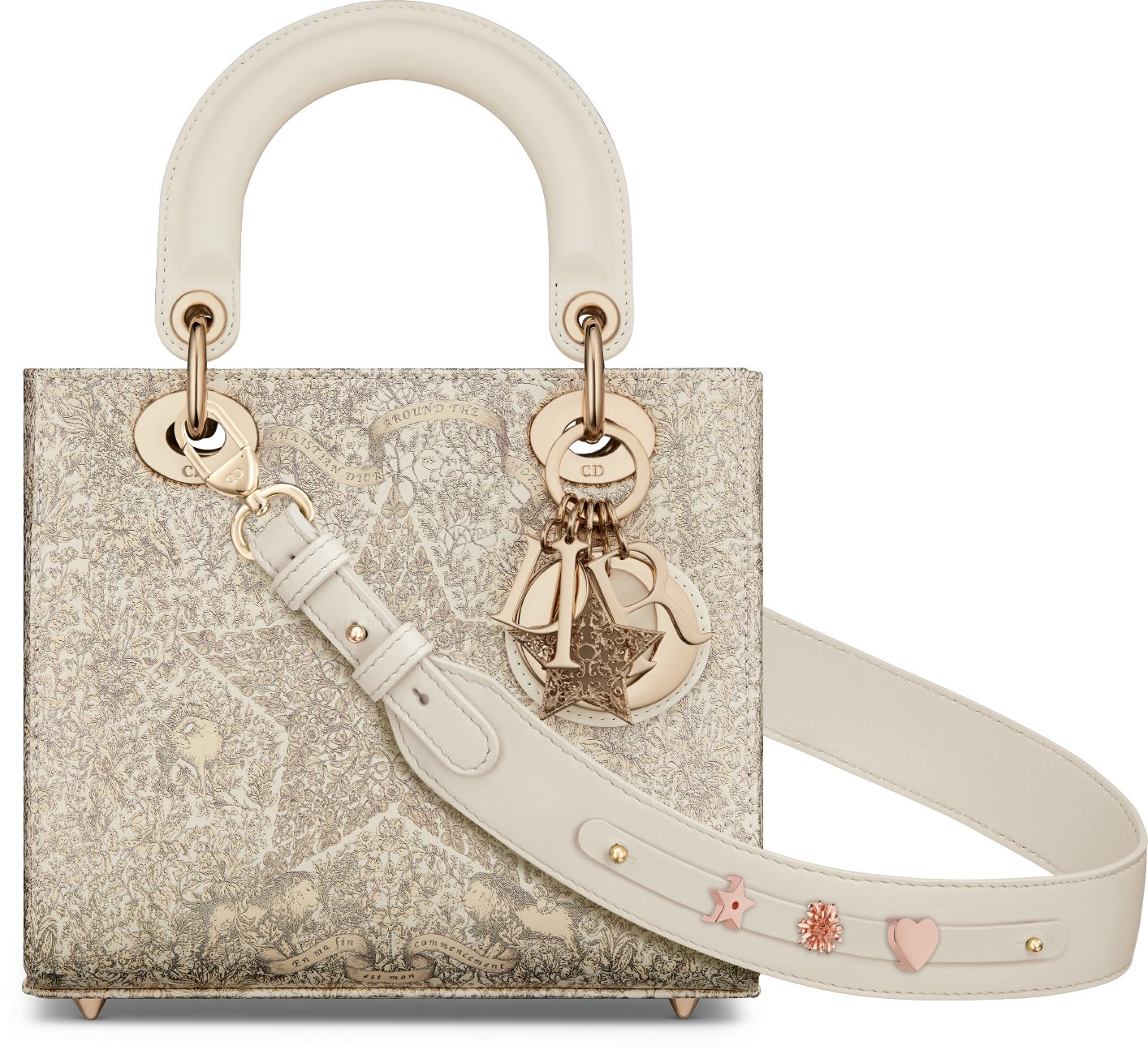Small Lady Dior My ABCDior Bag Gold Tone Dior Around the World Printed Calfskin DIOR