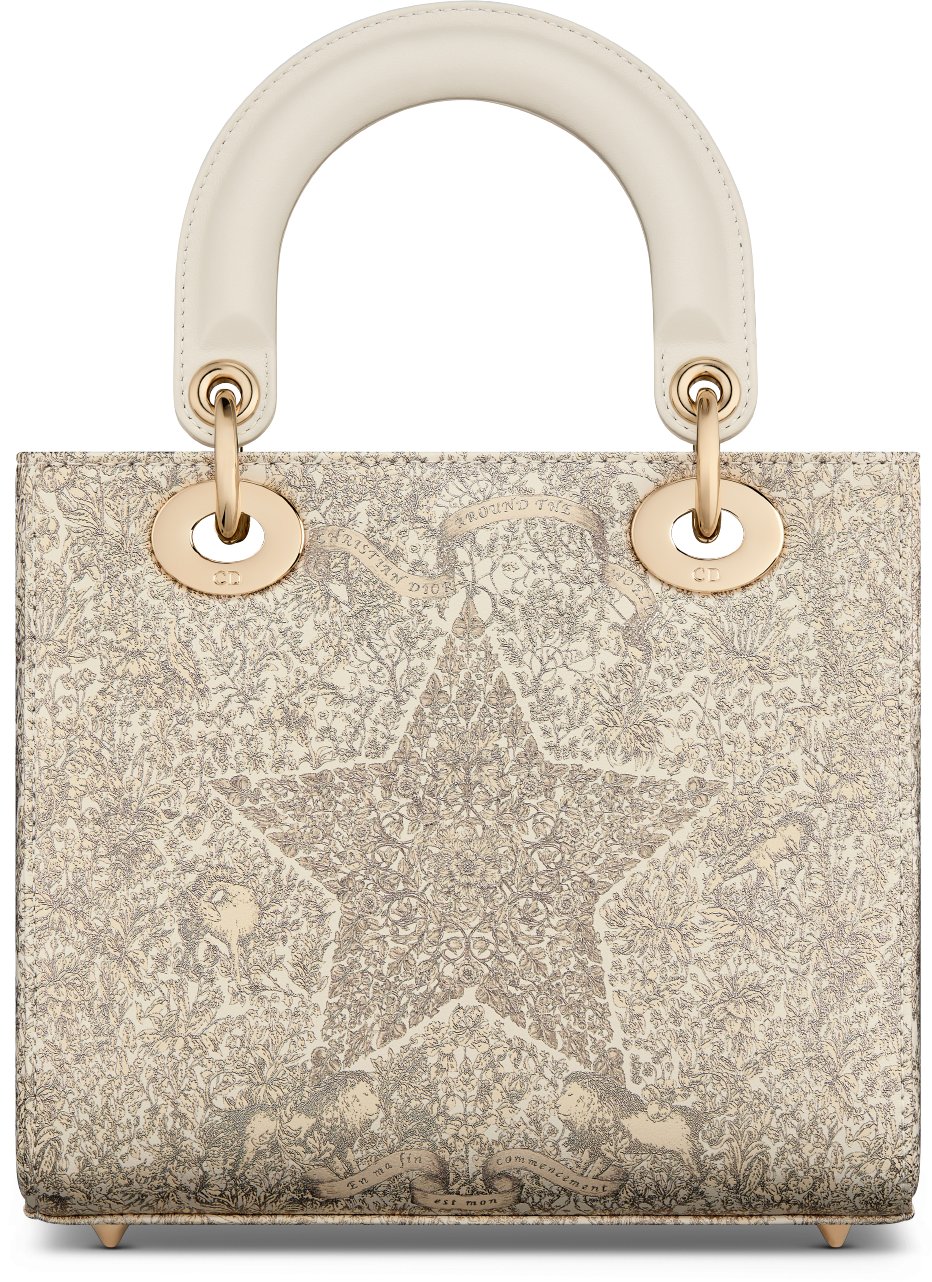 Small Lady Dior My ABCDior Bag Gold Tone Dior Around the World Printed Calfskin DIOR