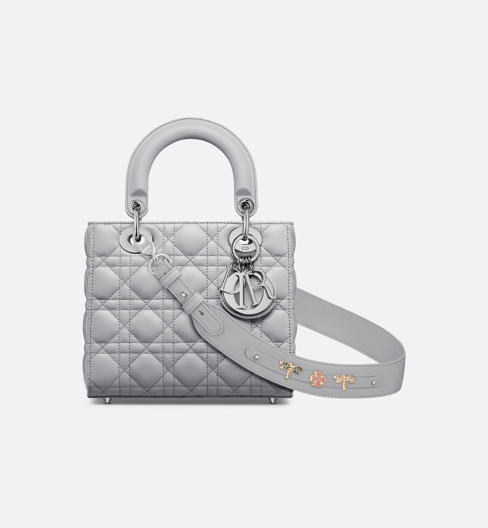 Small Lady Dior My ABCDior Bag Gray Cannage Lambskin | DIOR Small Lady Dior My ABCDior Bag Gray Cannage Lambskin | DIOR