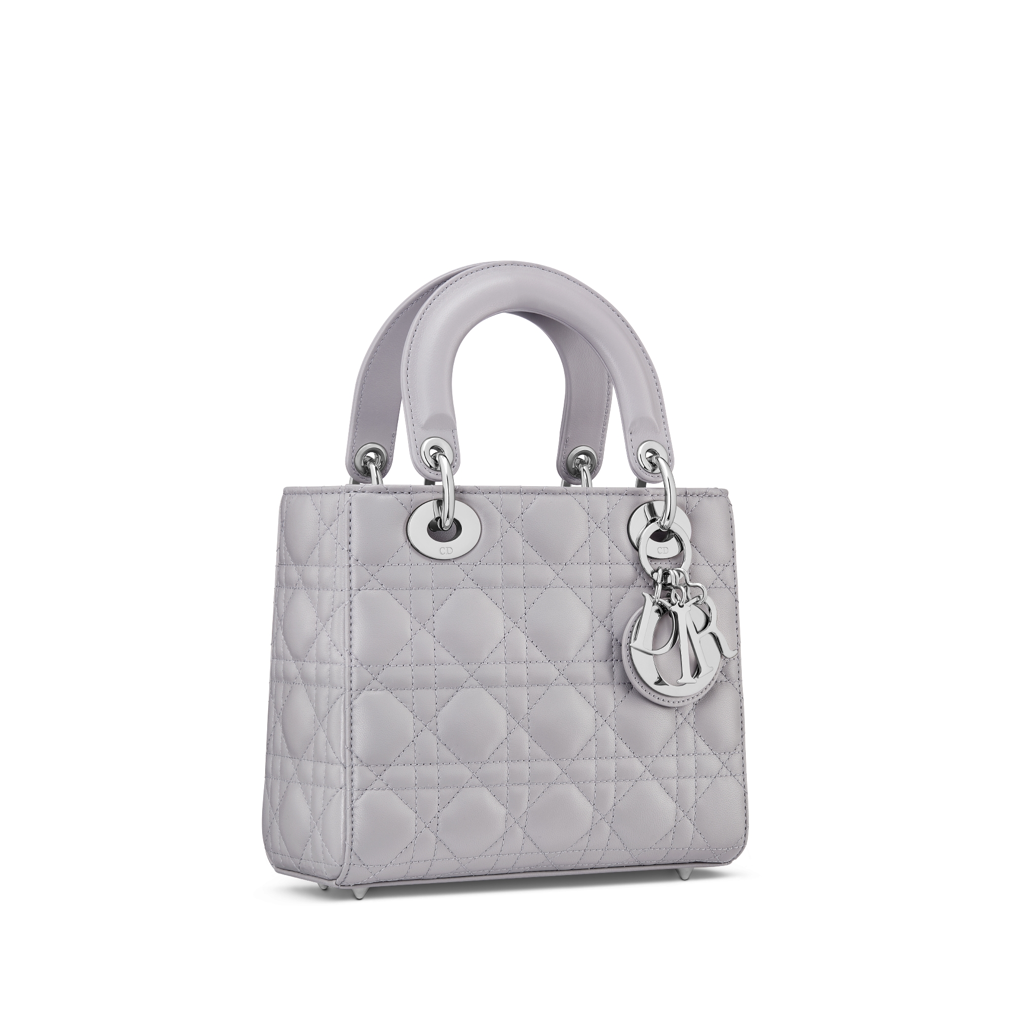 กระเป๋า Small Lady Dior My ABCDior หนังแกะลาย Cannage สีเทา E03