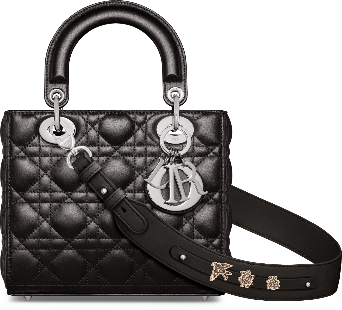 Dior Small Lady Dior My abcdior Bag Black Cannage Lambskin Women