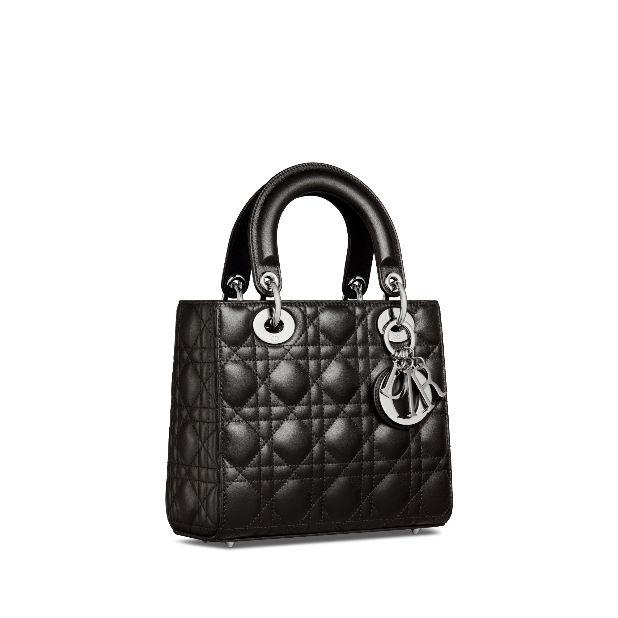 Kleine Lady Dior My ABCDior Tasche Cannage Lammleder in Schwarz E03