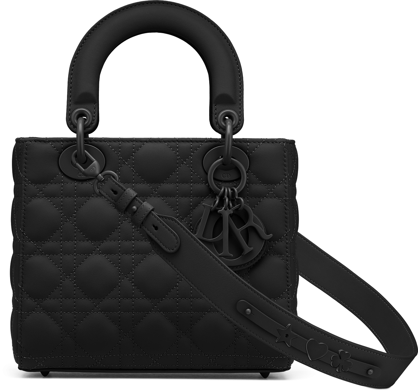 DIOR Small Lady Dior My AbCDior Bag Black Ultramatte Cannage Calfskin Women