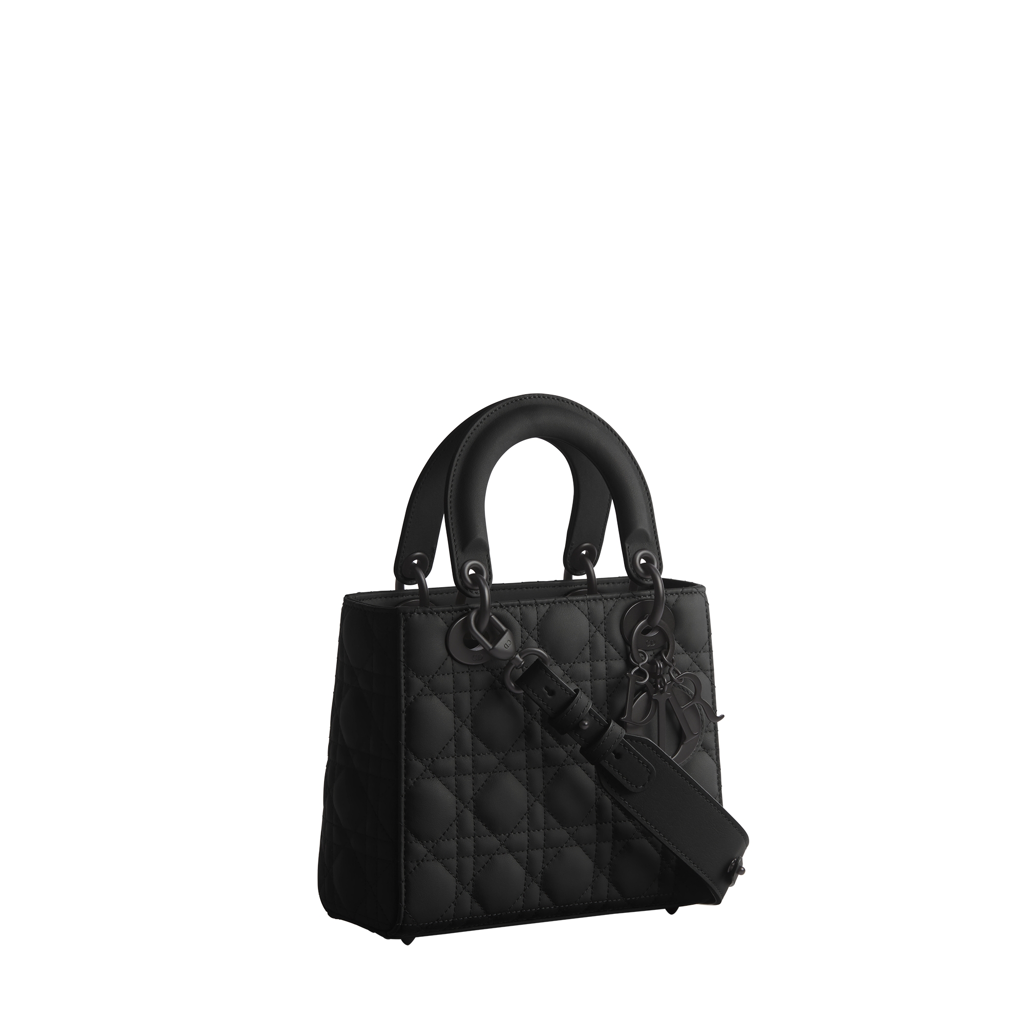 Small Lady Dior My ABCDior Bag Black Ultramatte Cannage Calfskin E03