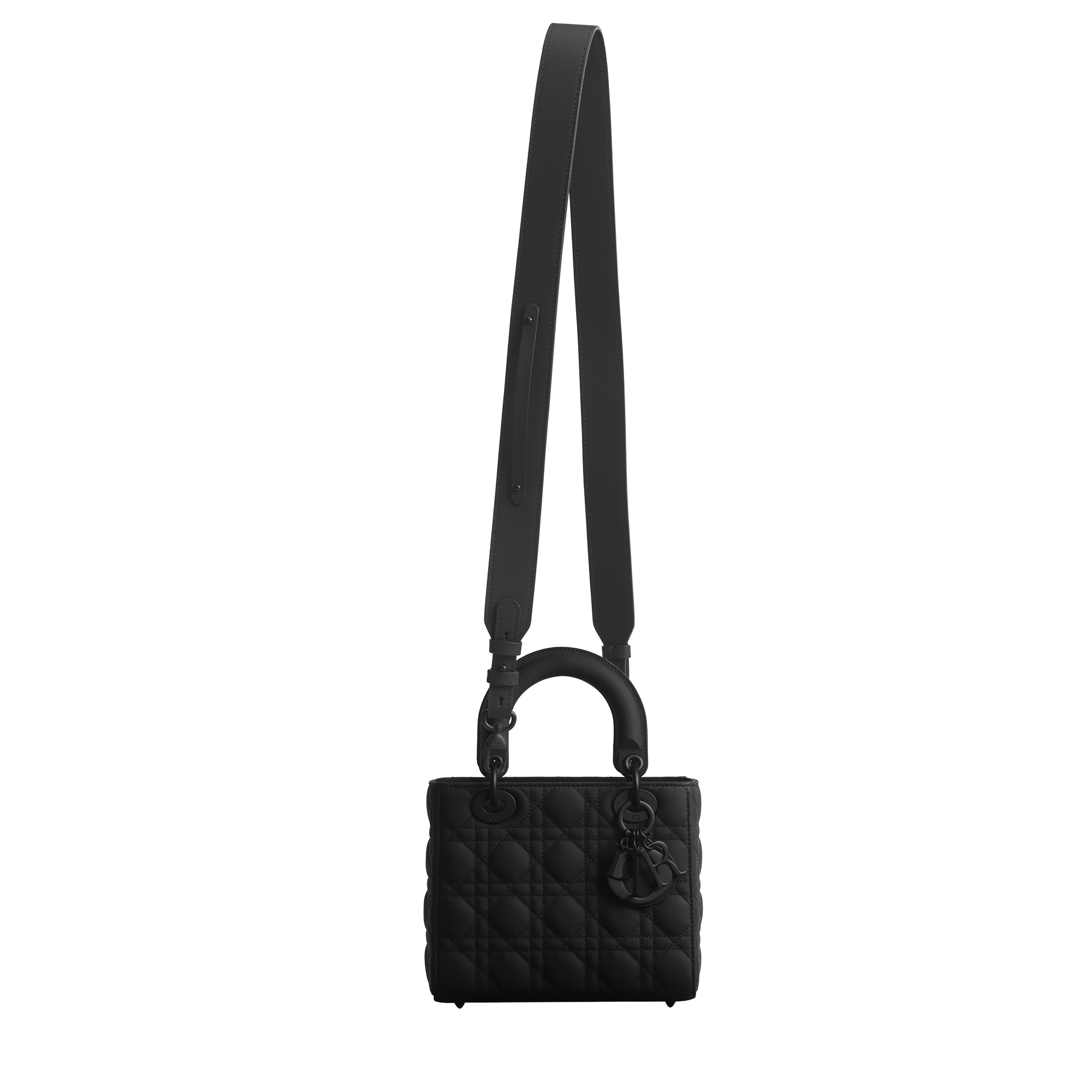 Small Lady Dior My ABCDior Bag Black Ultramatte Cannage Calfskin E07
