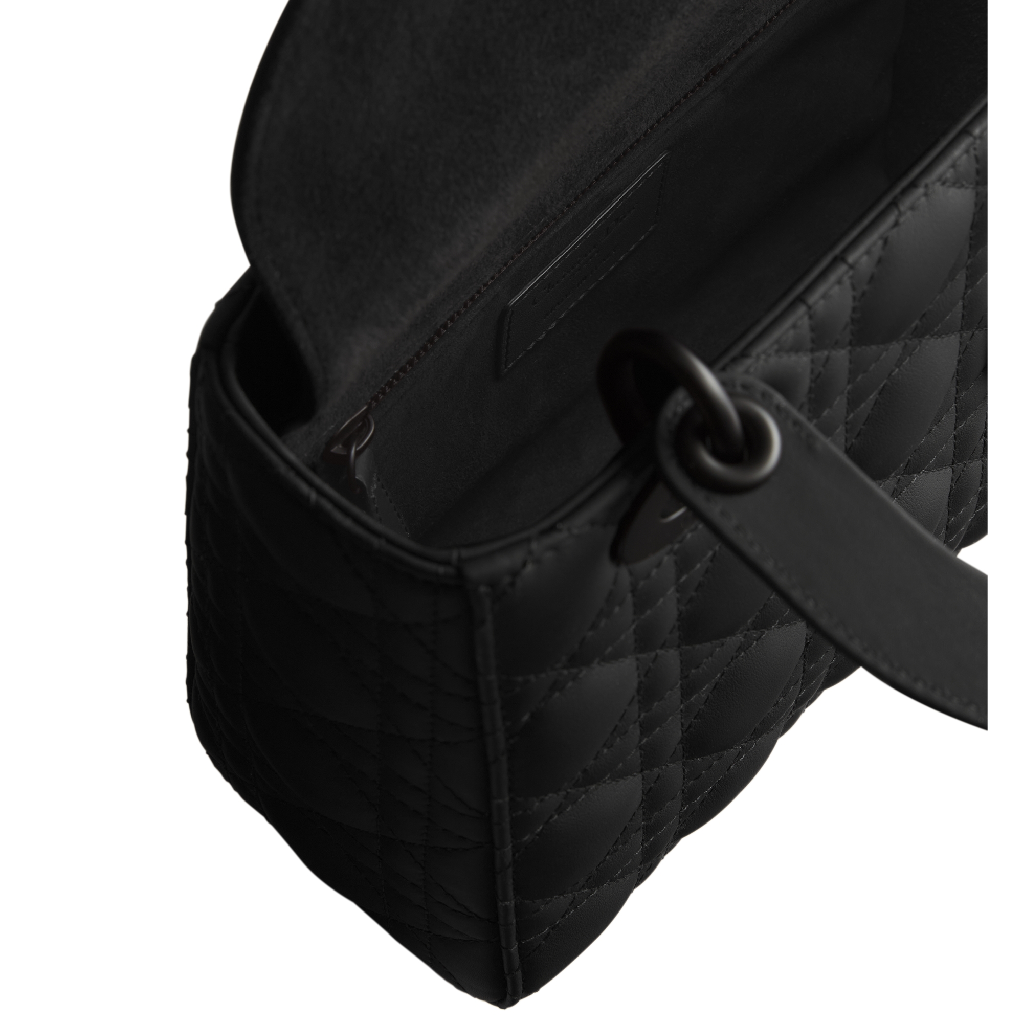 Small Lady Dior My ABCDior Bag Black Ultramatte Cannage Calfskin E10