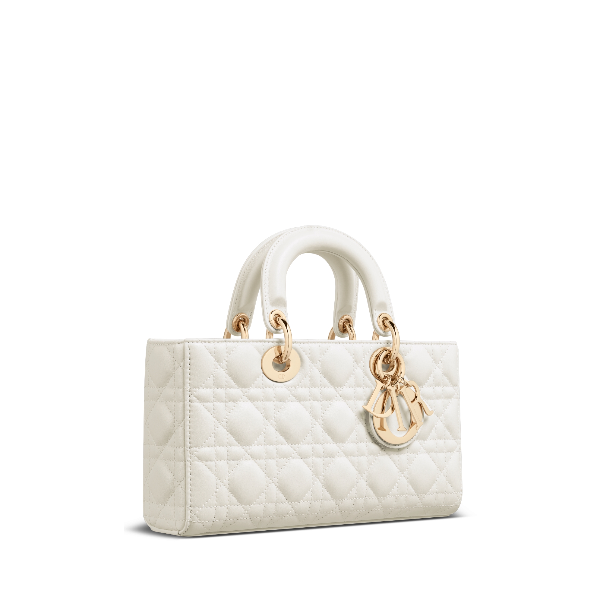 Sac Lady D-Joy Medium Cuir d'agneau Cannage couleur latte E03