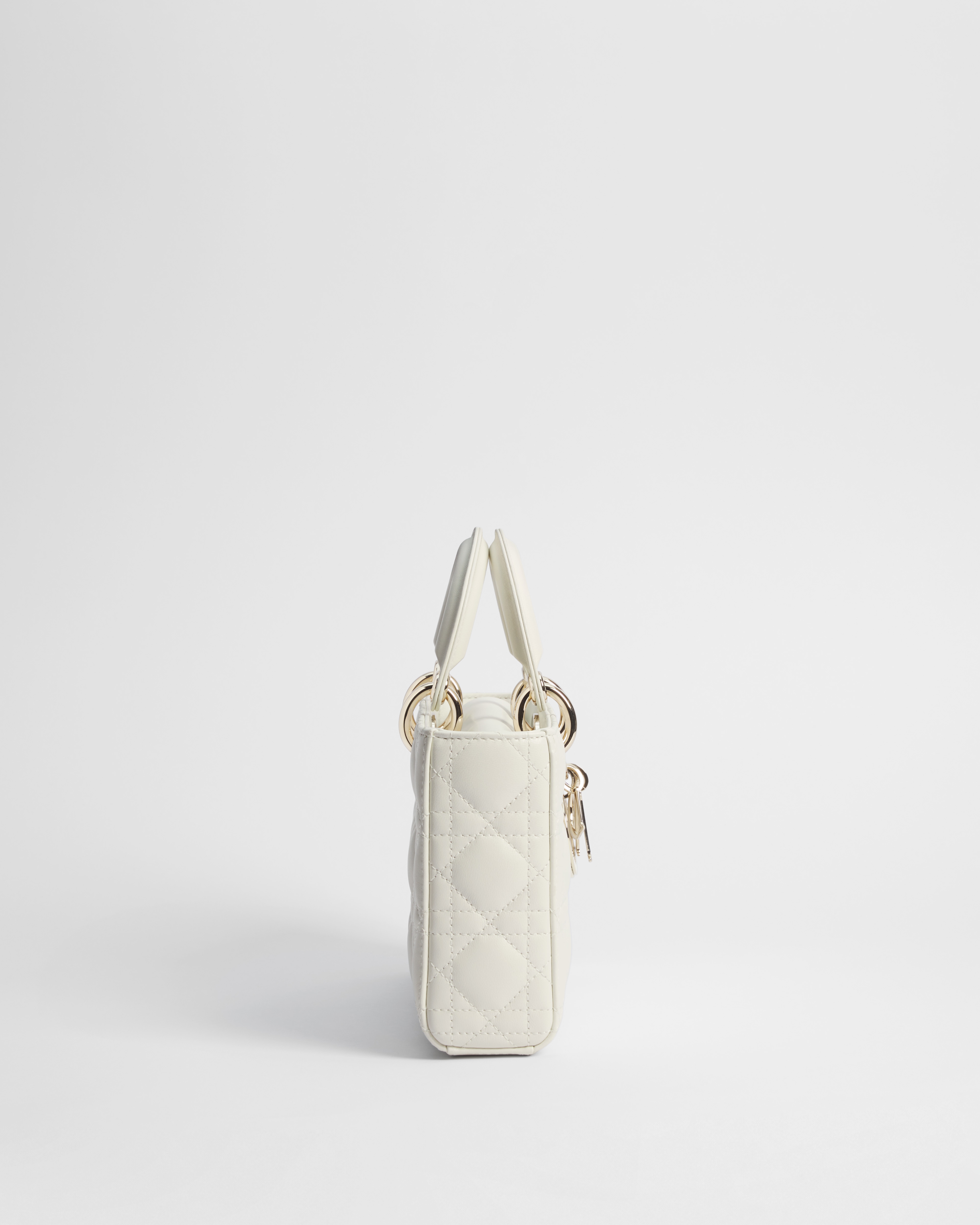 Medium Lady D-Joy Bag Latte Cannage Lambskin E02