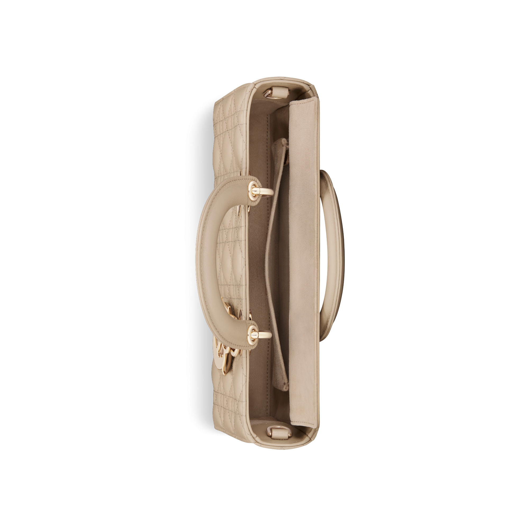 Medium Lady D-Joy Bag Sand-Colored Cannage Lambskin E06