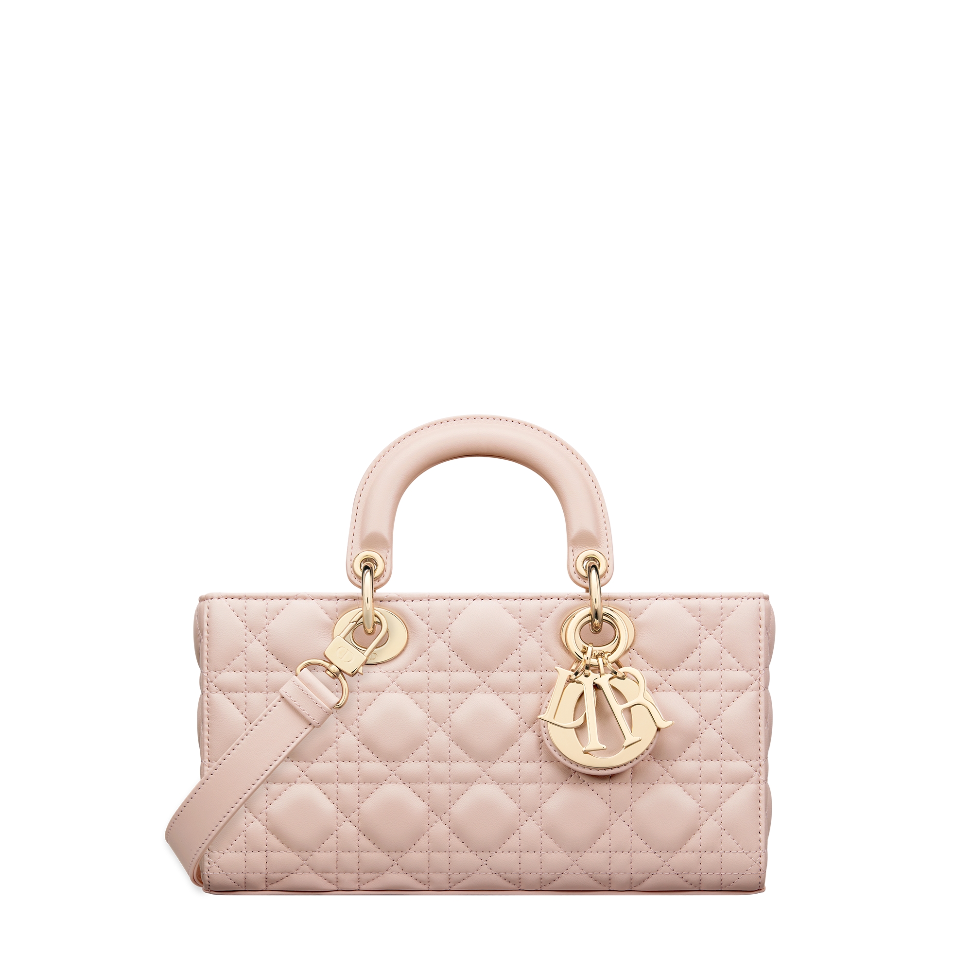  Pelle di agnello Cannage rosa cipria