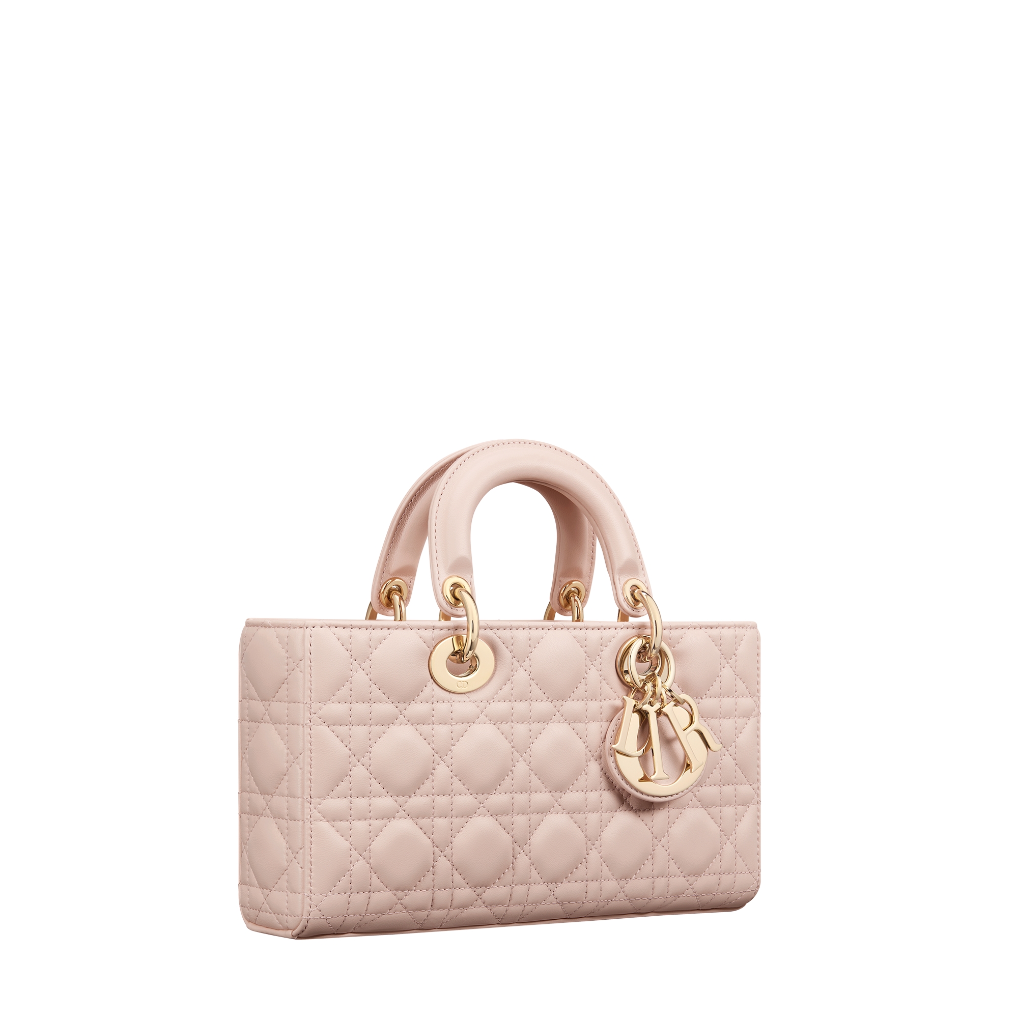 Medium Lady D-Joy Bag Powder Pink Cannage Lambskin E03