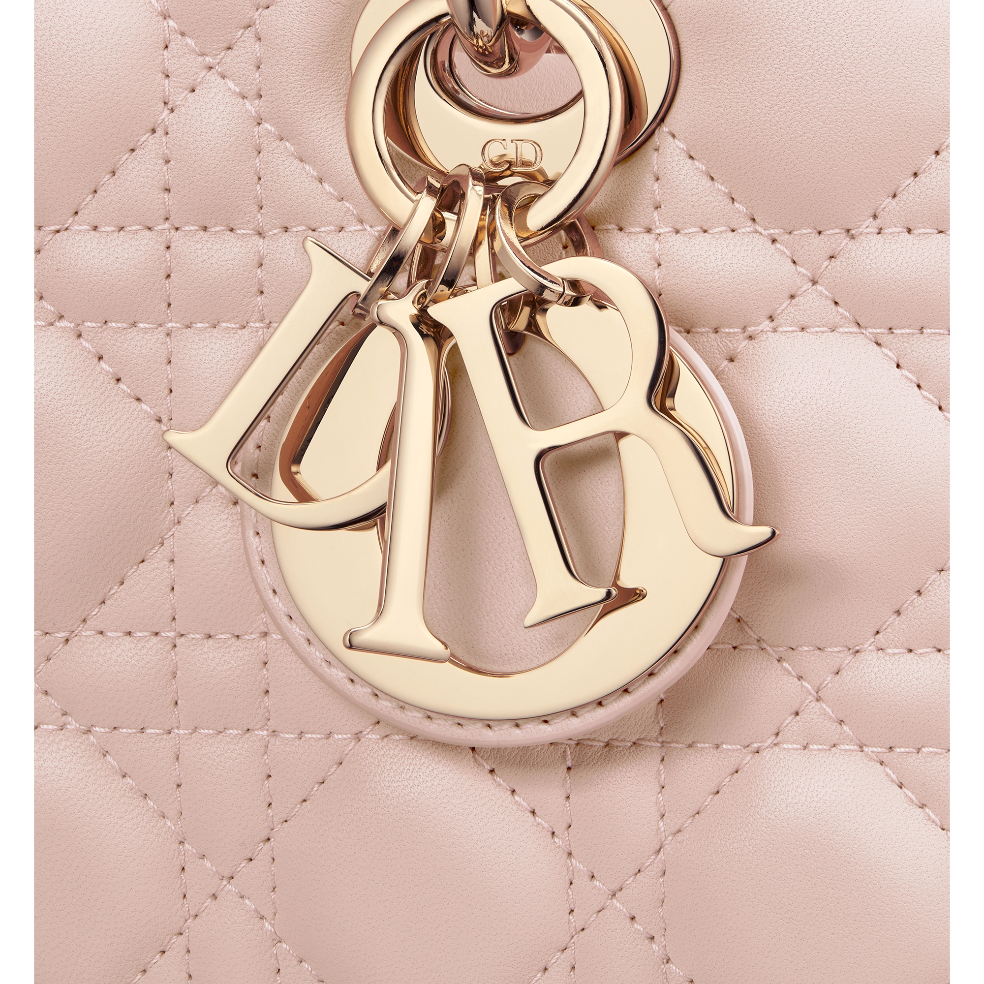 Medium Lady D-Joy Bag Powder Pink Cannage Lambskin E09