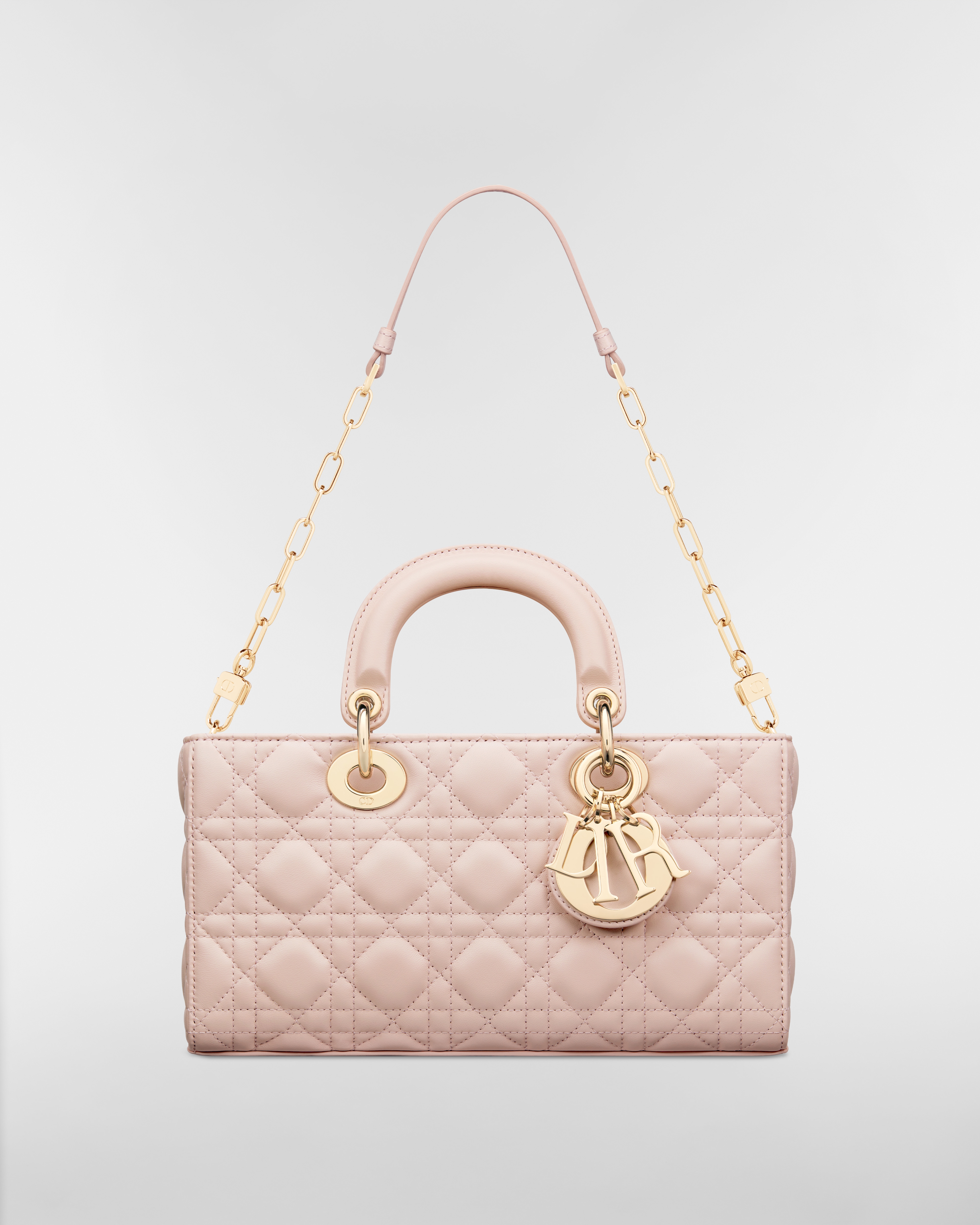 Medium Lady D-Joy Bag Powder Pink Cannage Lambskin E07