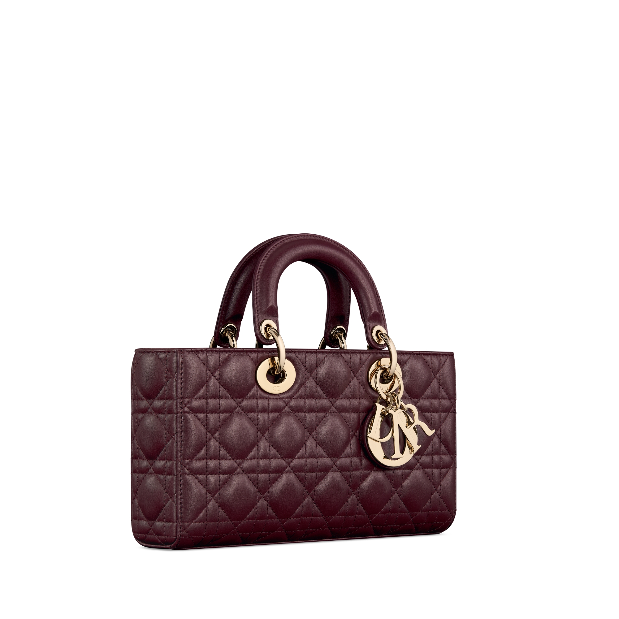 Medium Lady D-Joy Bag Plum Cannage Lambskin E03