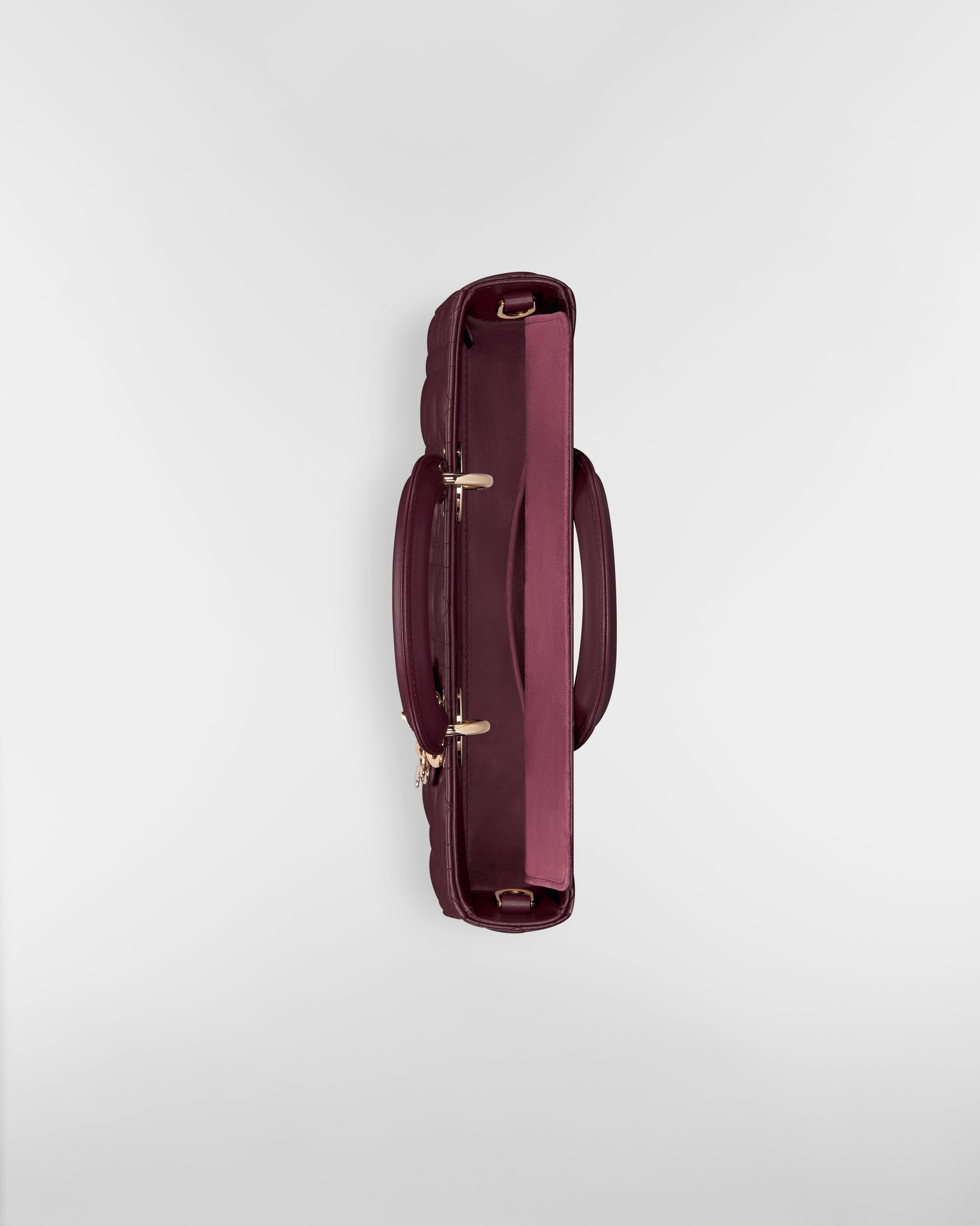 Sac Lady D-Joy Medium Cuir d'agneau Cannage prune E06