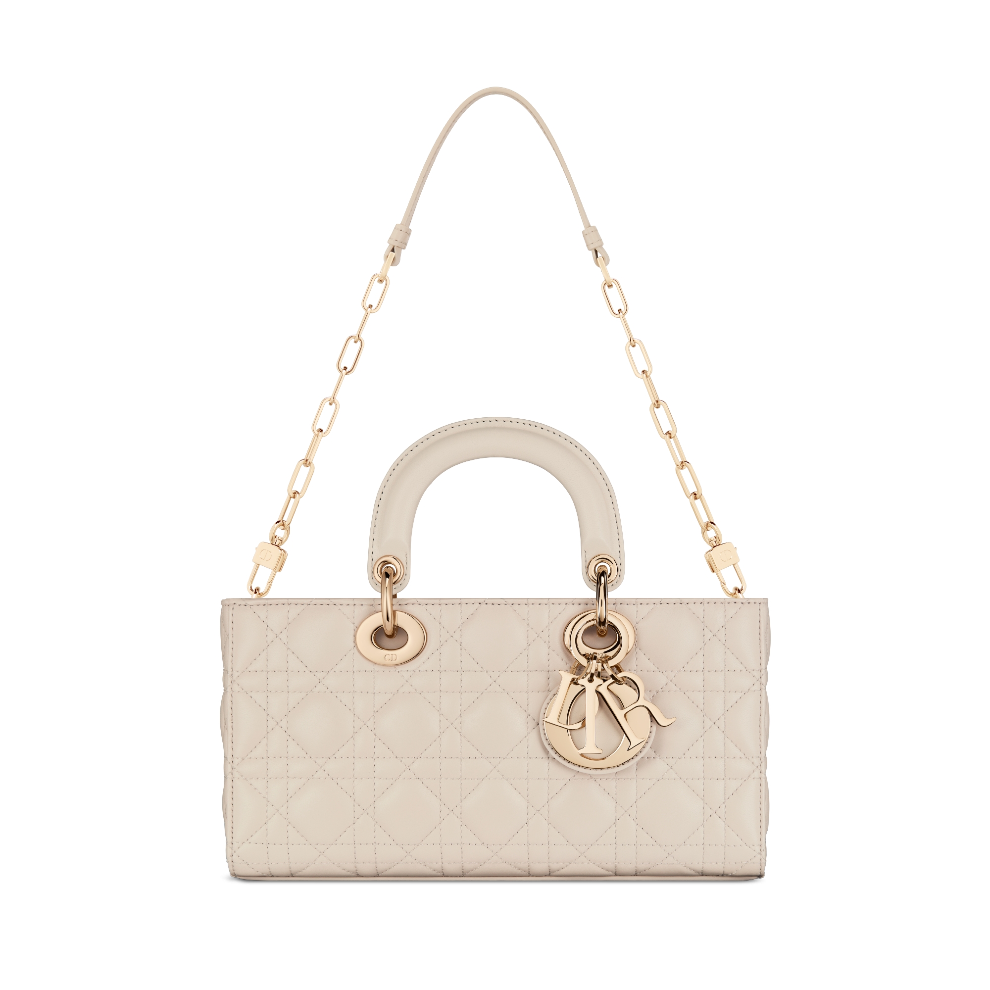 Medium Lady D-Joy Bag Antique Beige Cannage Lambskin E10