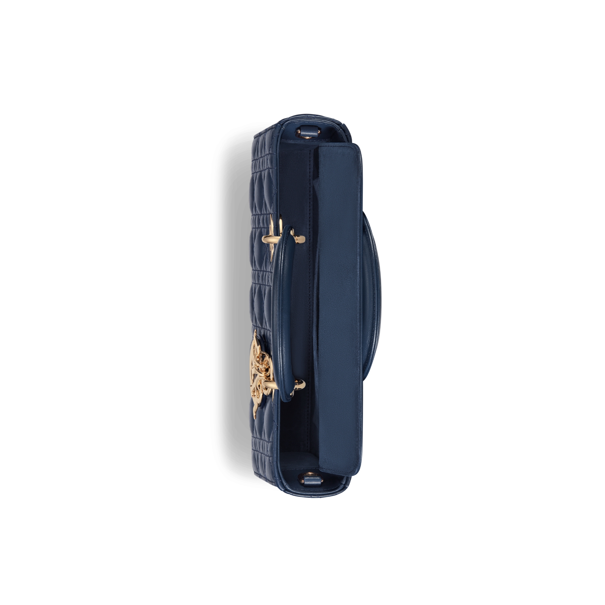 Medium Lady D-Joy Bag Deep Ocean Blue Cannage Lambskin E06