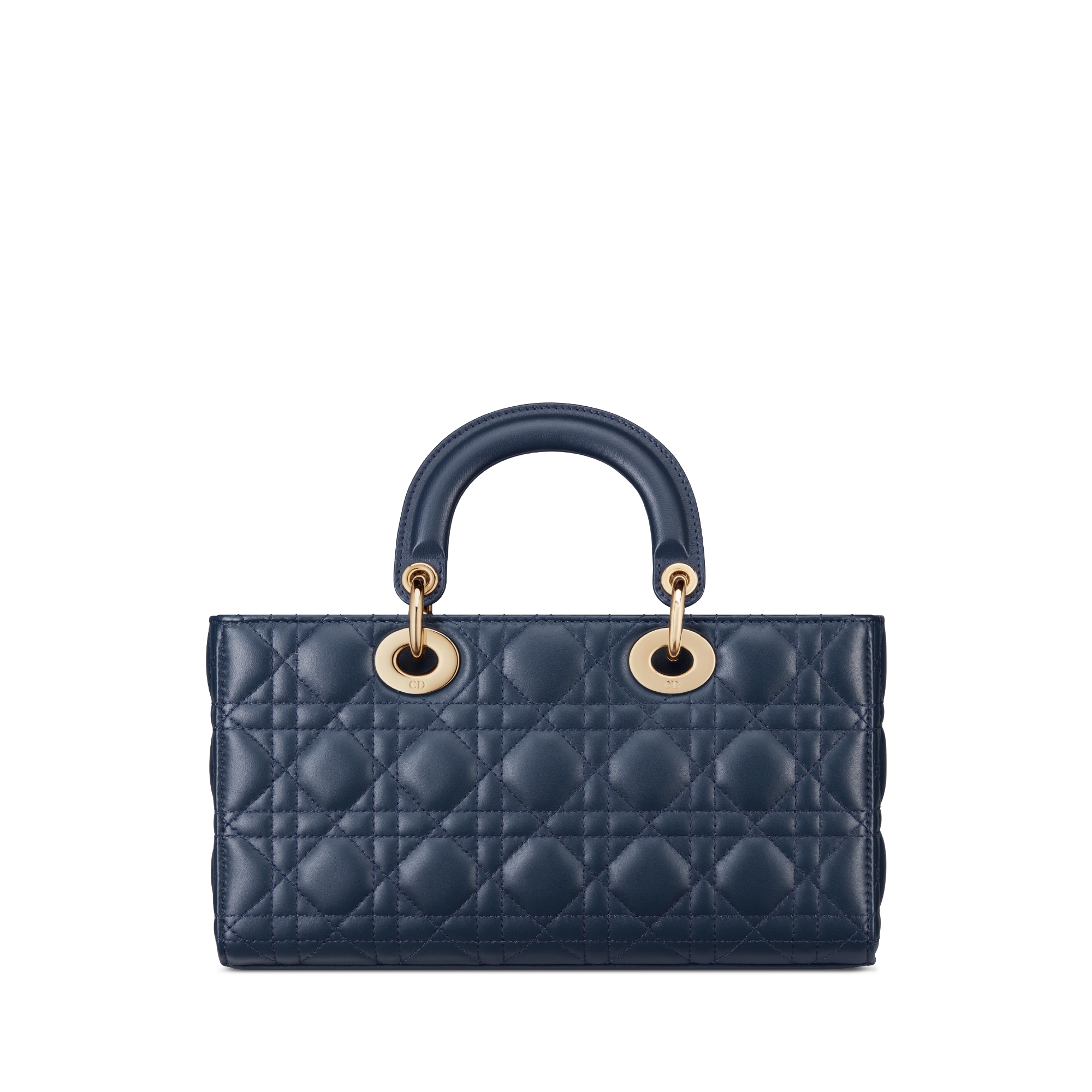 Medium Lady D-Joy Bag Deep Ocean Blue Cannage Lambskin E08