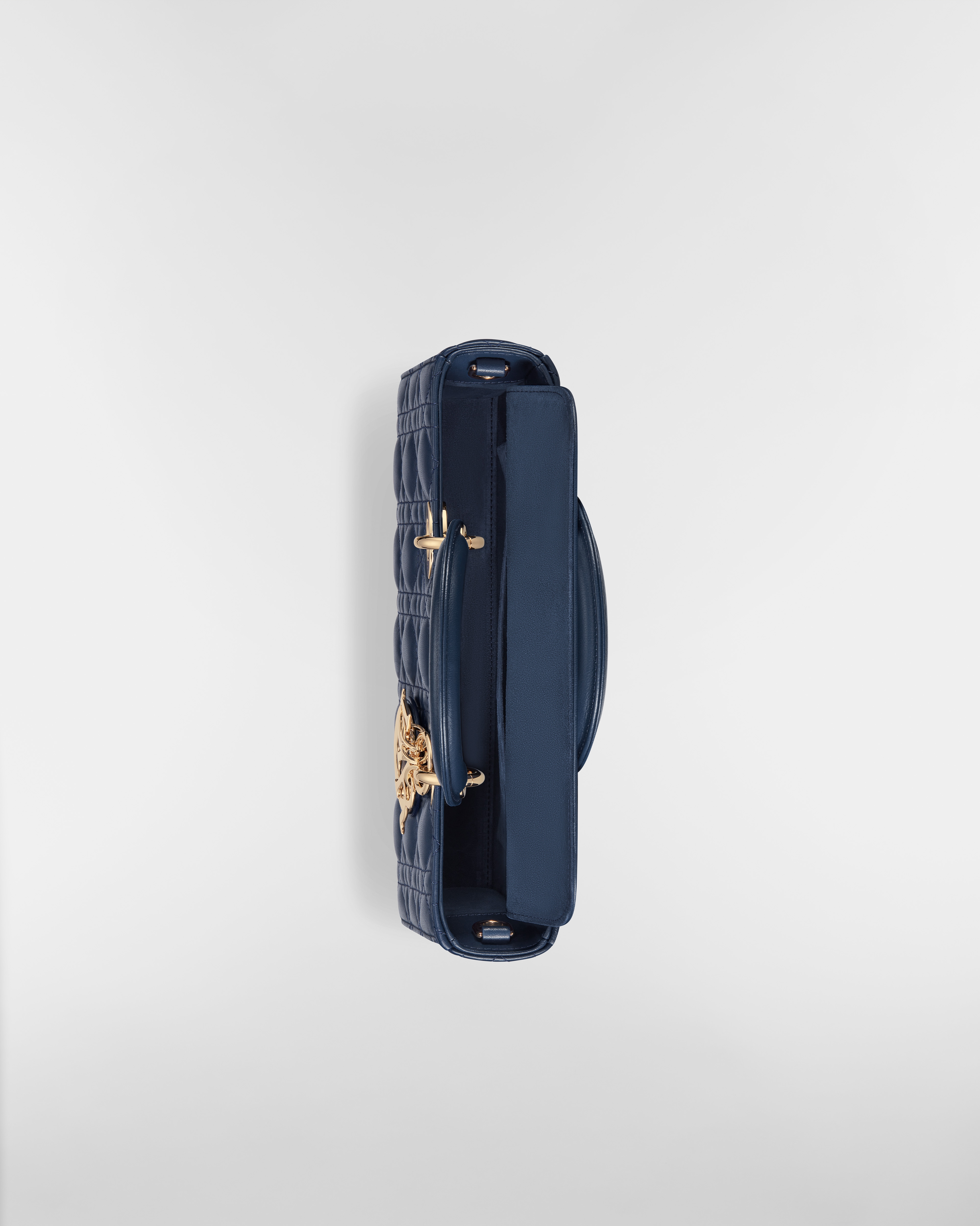 Medium Lady D-Joy Bag Deep Ocean Blue Cannage Lambskin E06