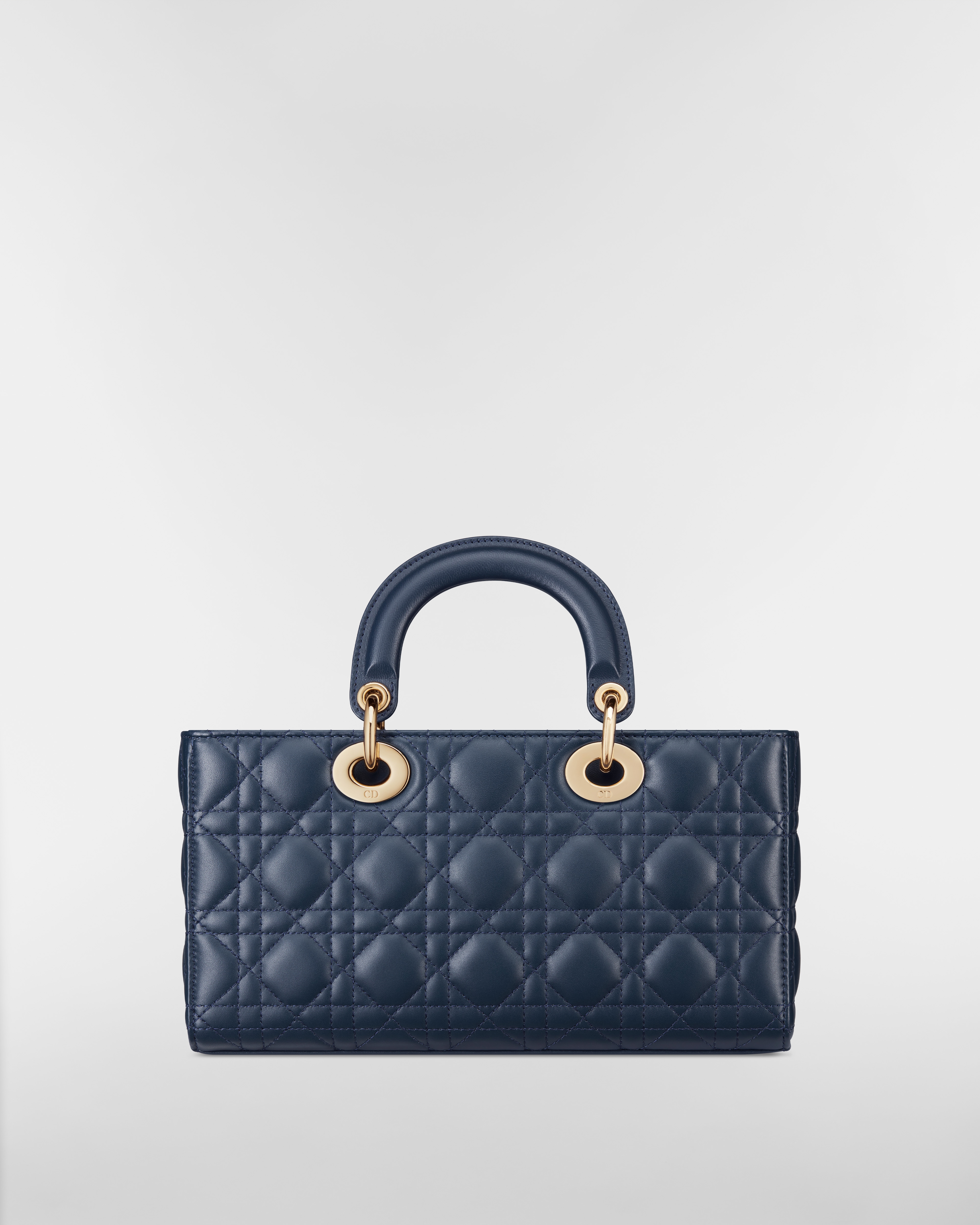 Medium Lady D-Joy Bag Deep Ocean Blue Cannage Lambskin E08