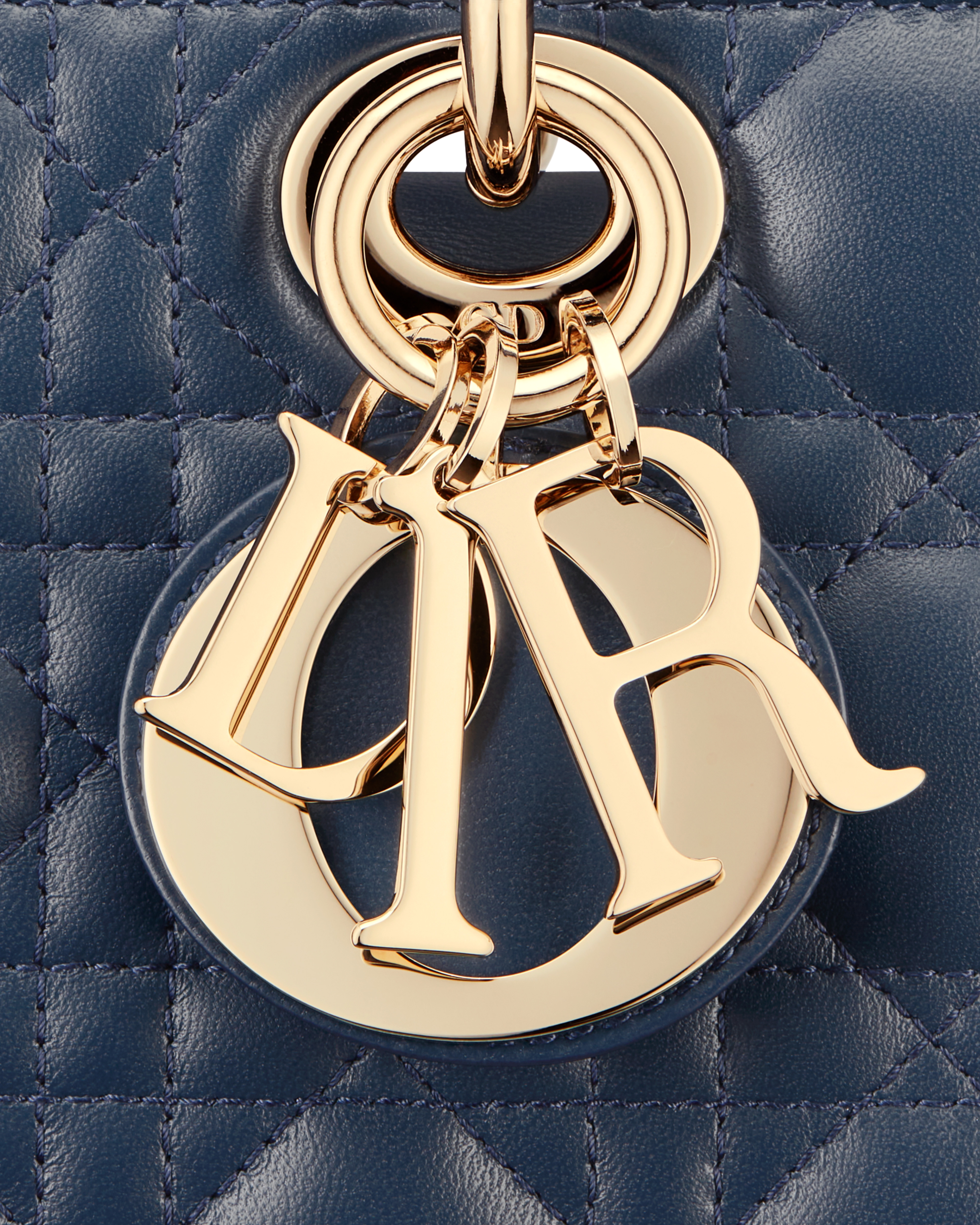 Medium Lady D-Joy Bag Deep Ocean Blue Cannage Lambskin E09