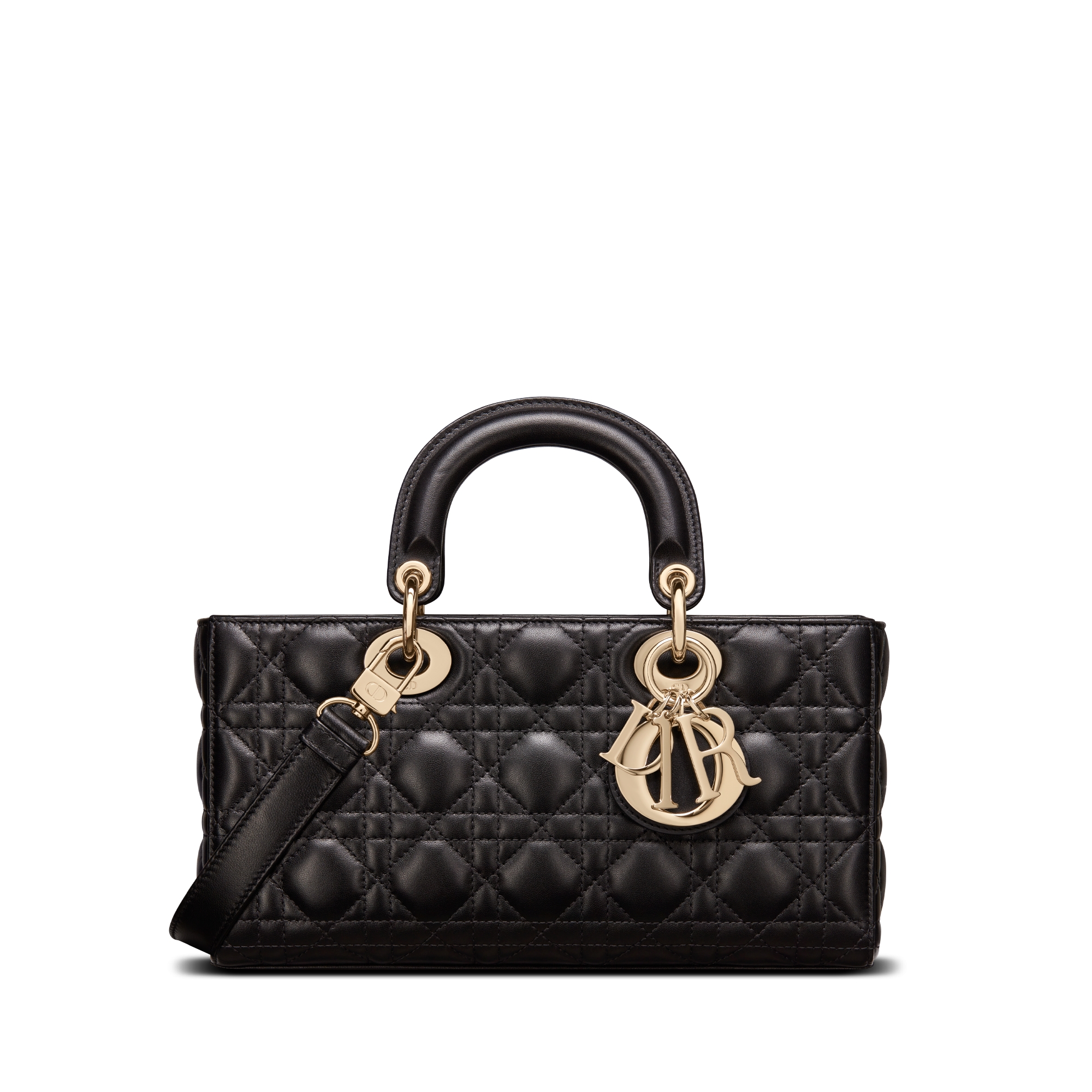 Dior Lady D-Joy バッグ ブラック　レディージョイ　ミディアム　黒 Medium Lady D-Joy Bag Black Cannage Lambskin | DIOR