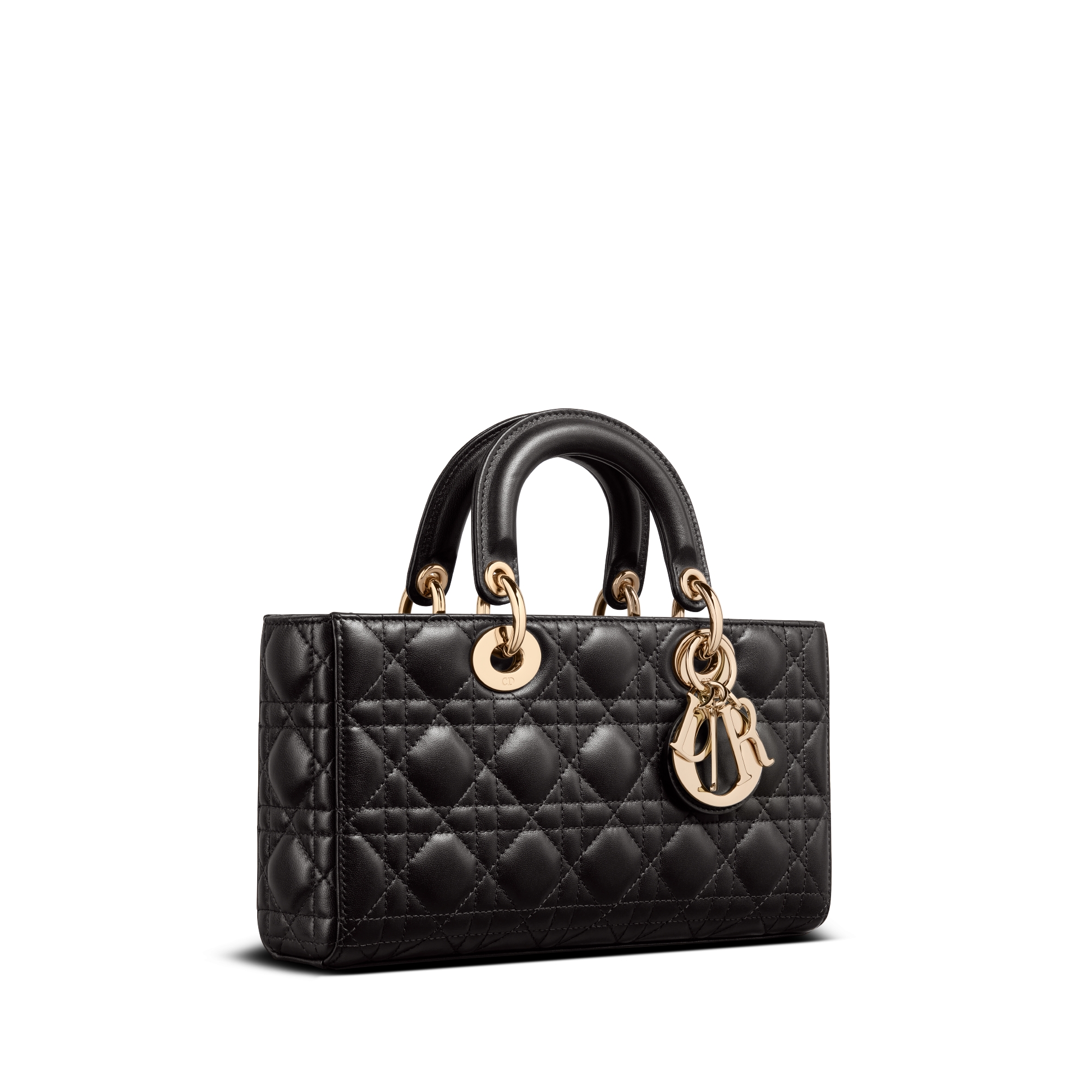 Medium Lady D-Joy Bag Black Cannage Lambskin E03