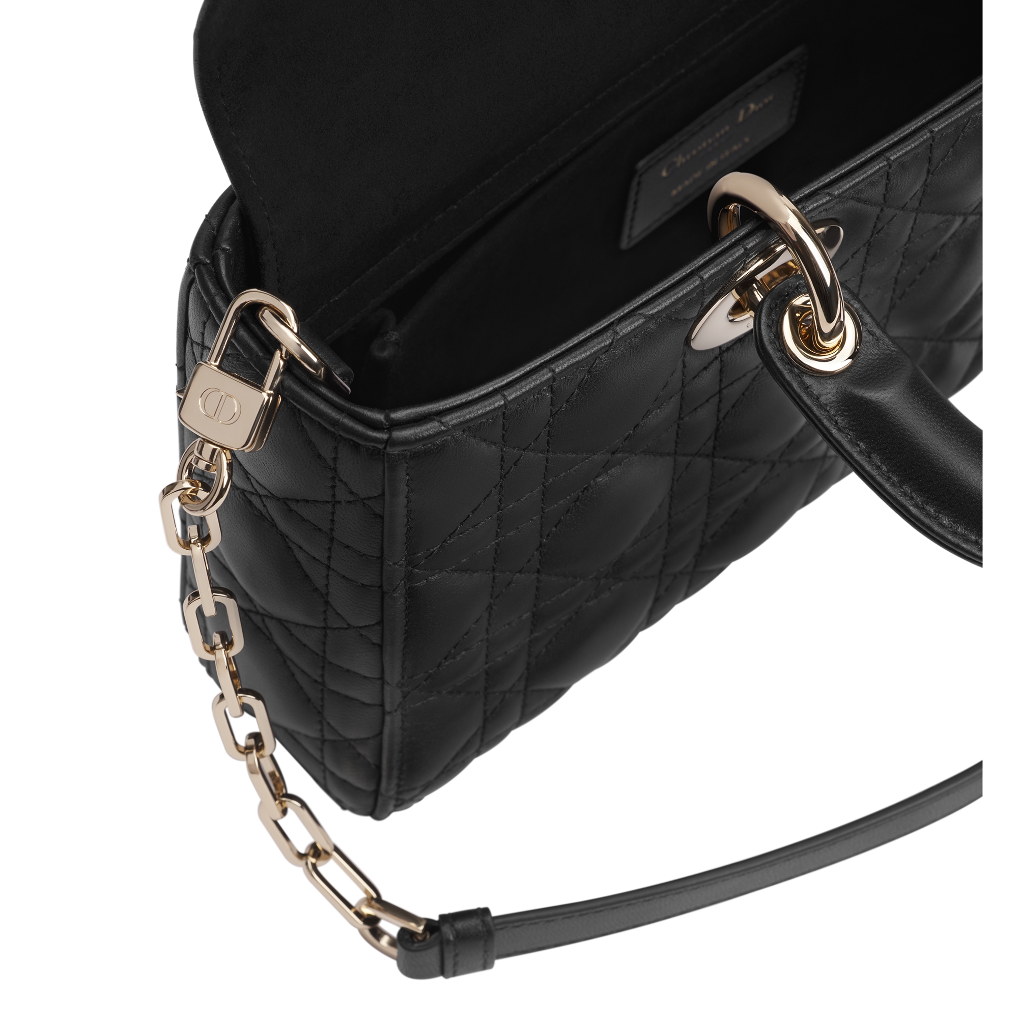 Medium Lady D-Joy Bag Black Cannage Lambskin E06