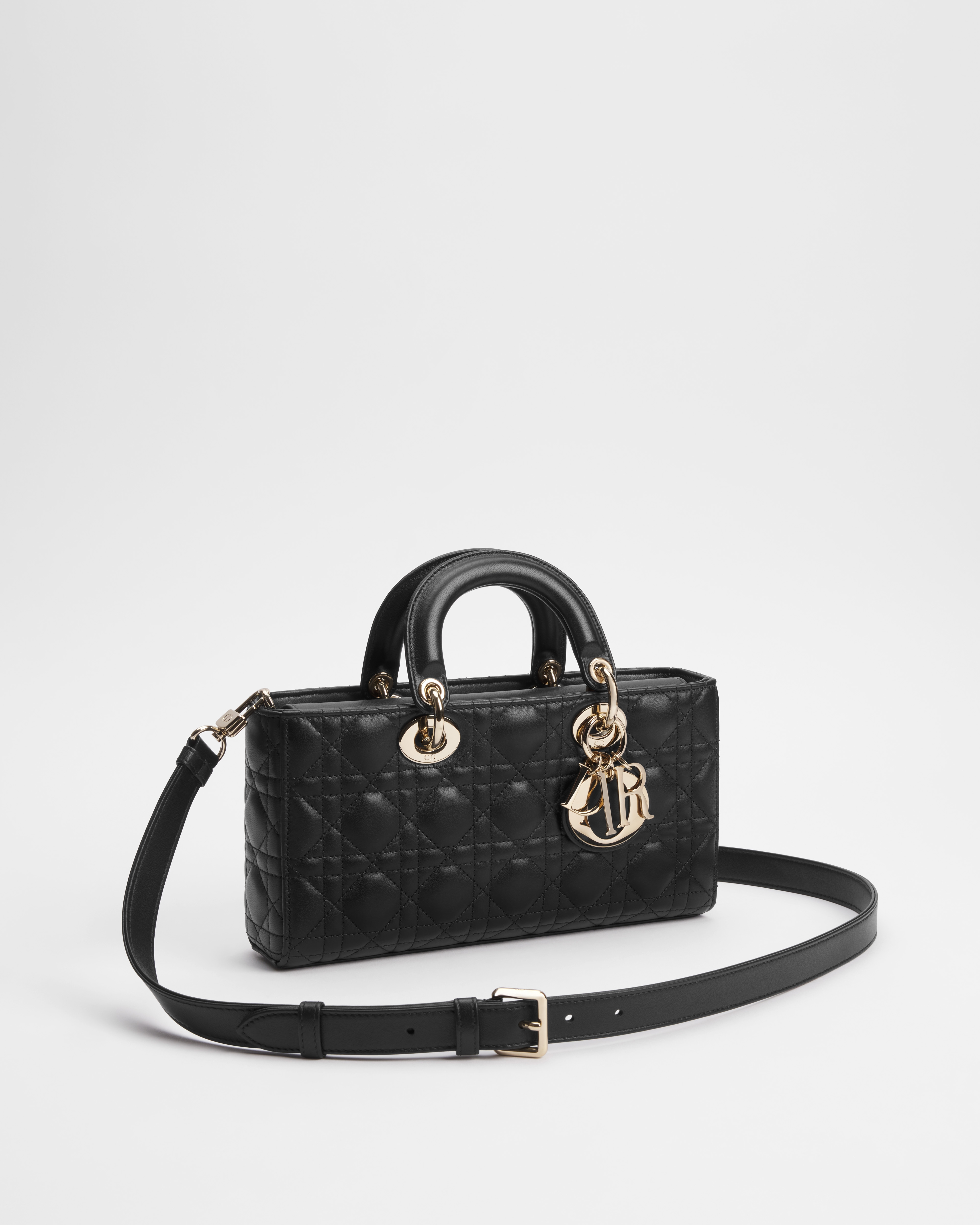 Medium Lady D-Joy Bag Black Cannage Lambskin E03
