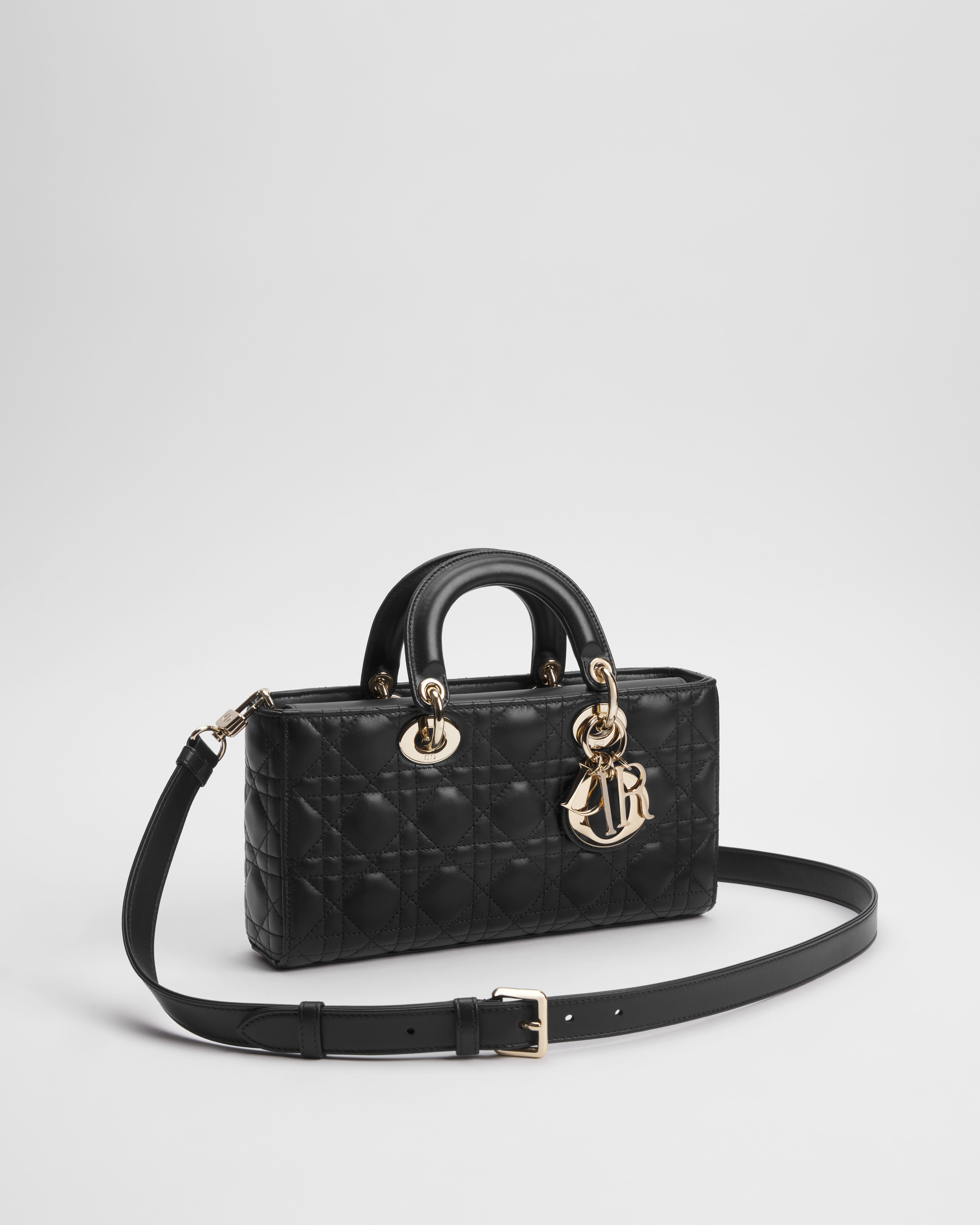 Medium Lady D-Joy Bag Black Cannage Lambskin E03