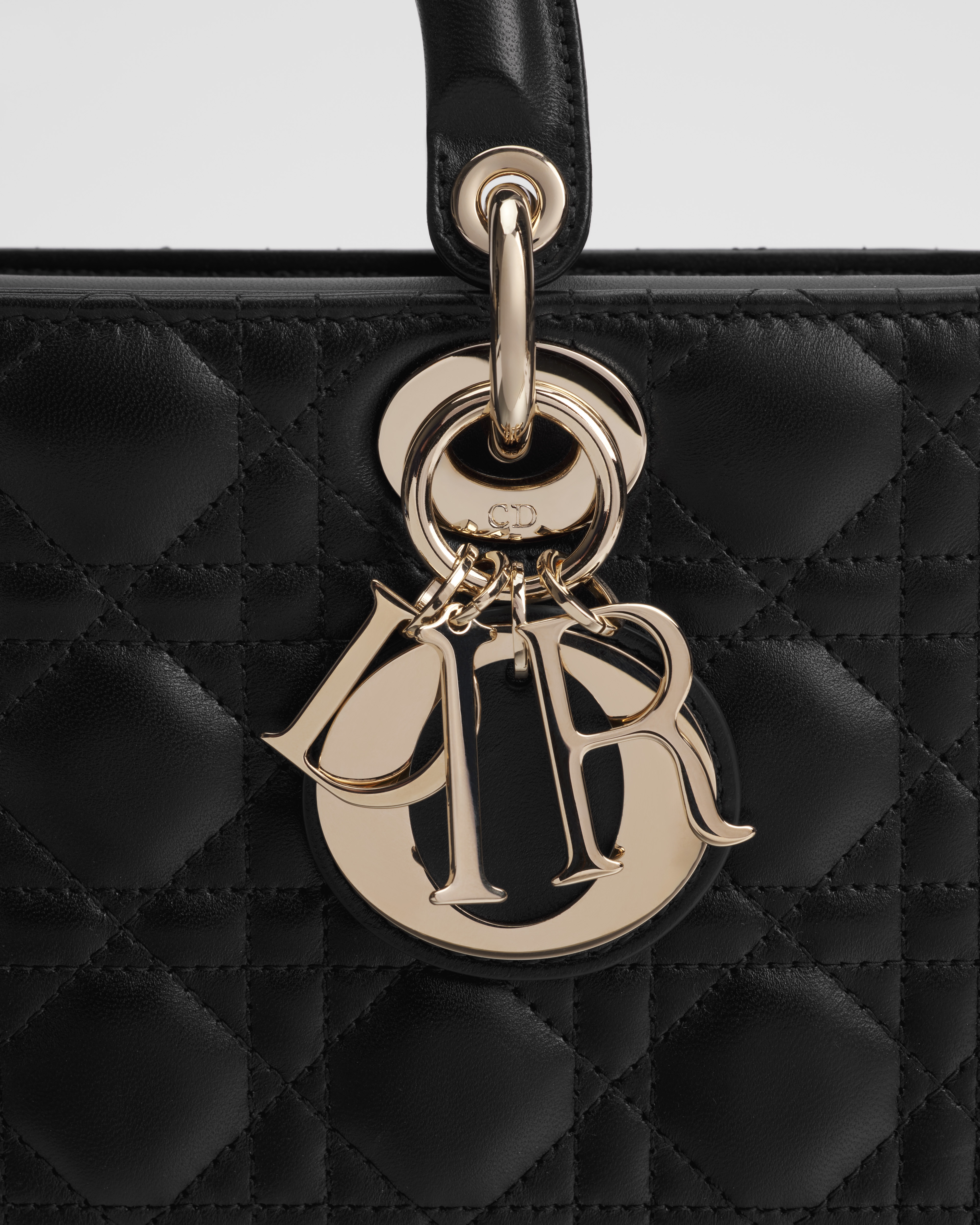 Medium Lady D-Joy Bag Black Cannage Lambskin E09