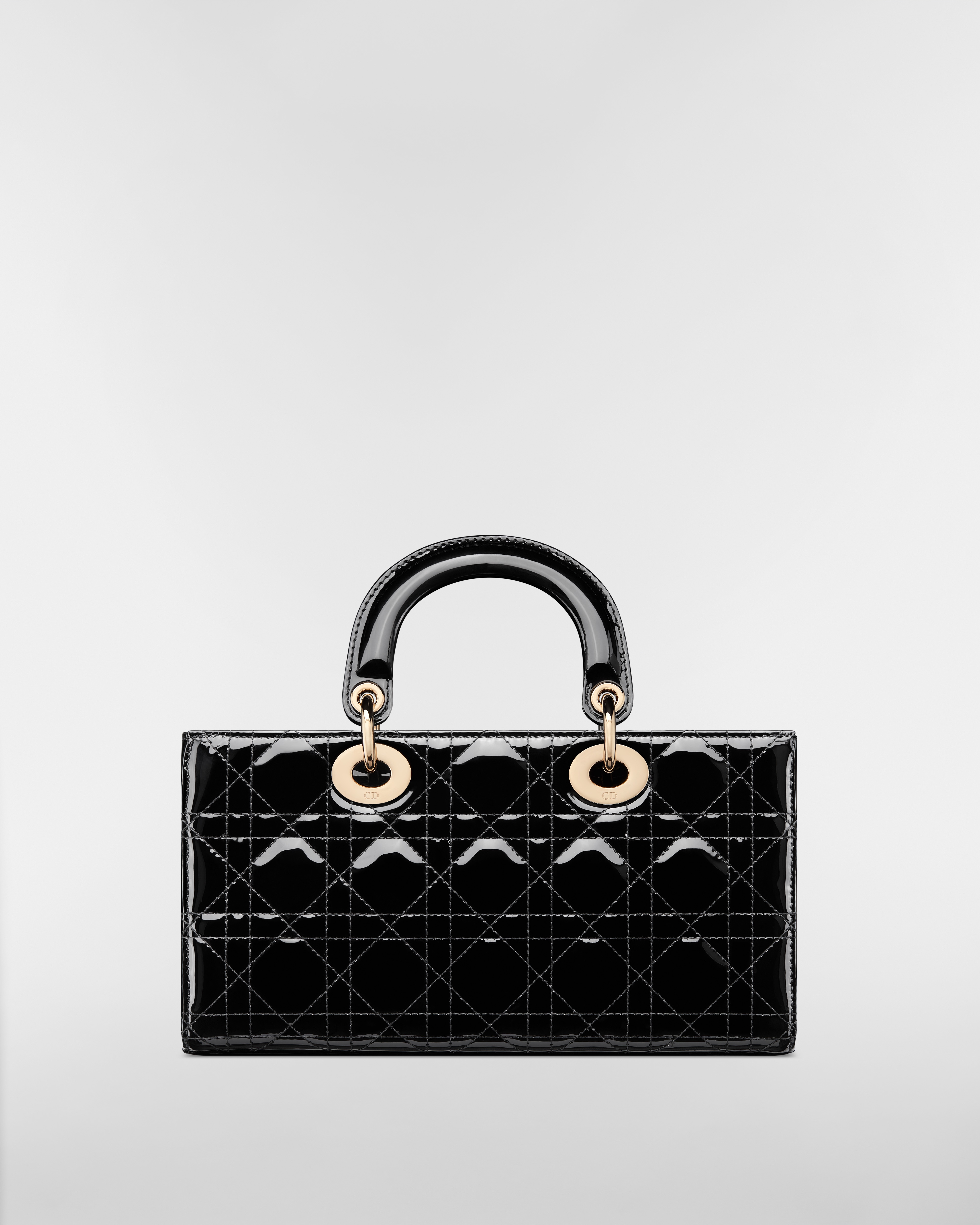 Medium Lady D-Joy Bag Black Patent Cannage Calfskin E08