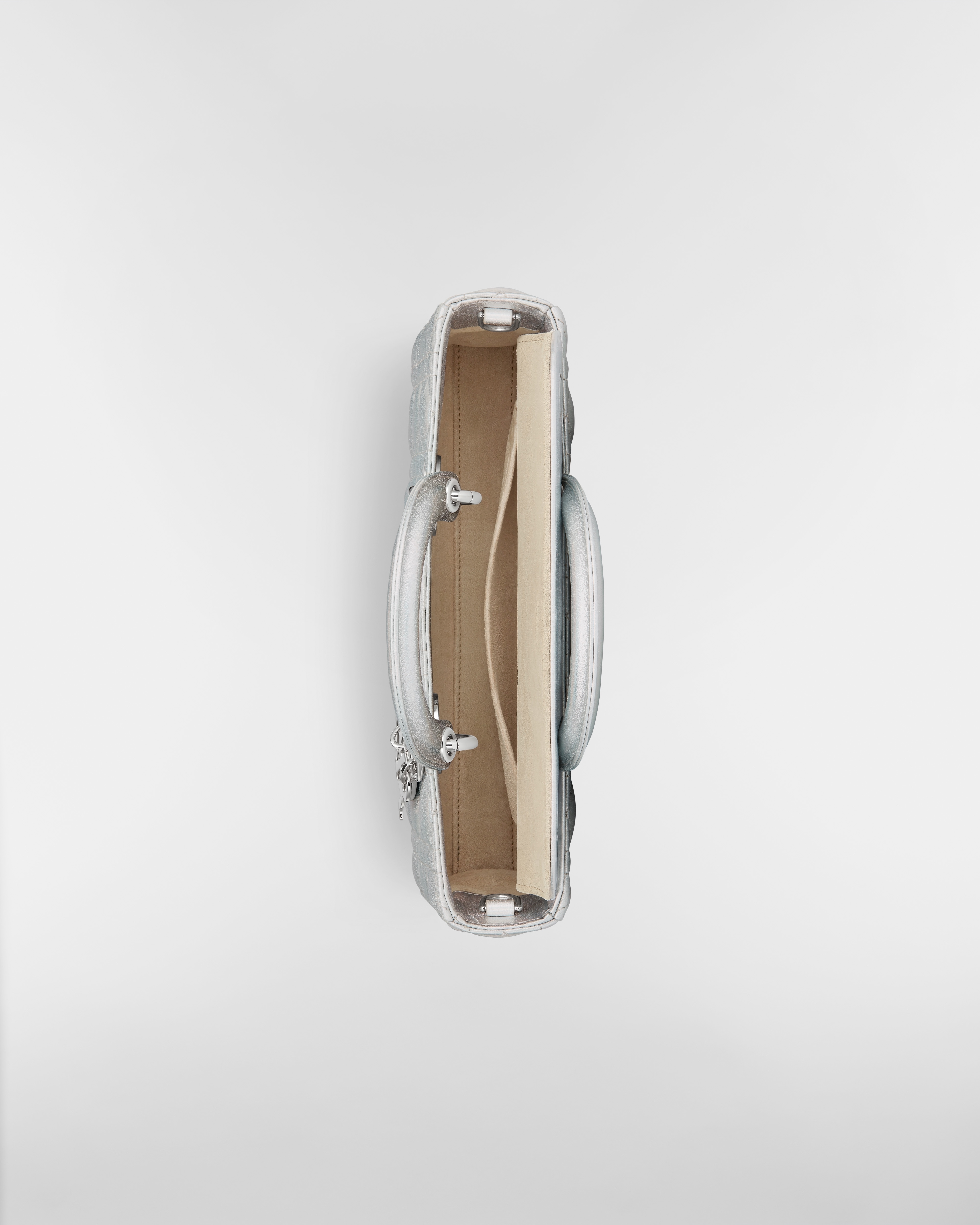 Medium Dior Or Lady D-Joy Bag Silver-Tone Iridescent and Metallic Cannage Lambskin E06