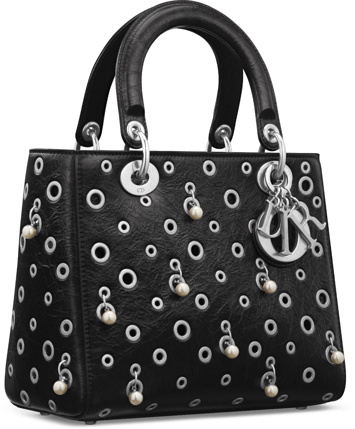DIOR | Lady Dior バッグ ミディアム クリンクルド カーフスキン・アイレット・レジンパール