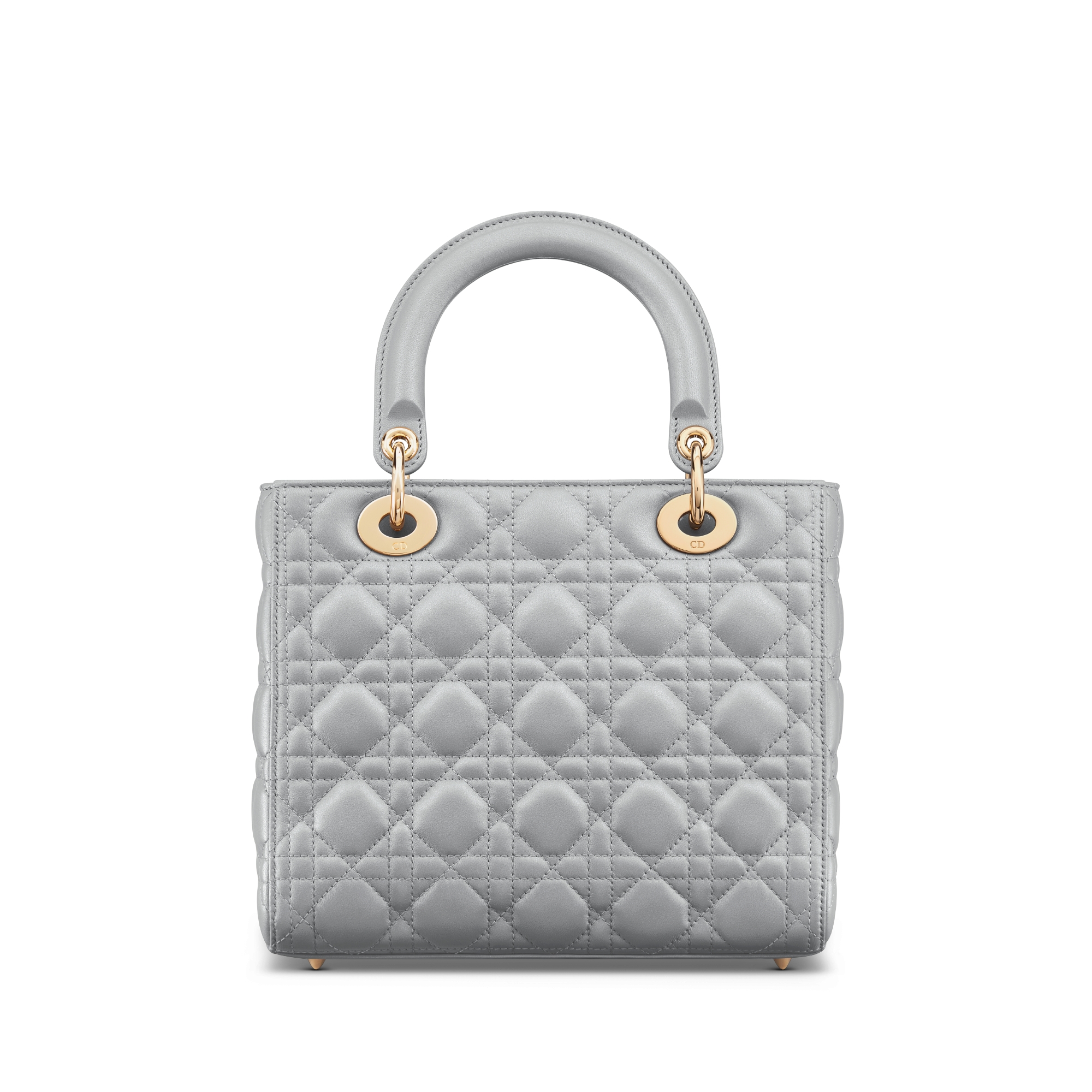 Lady Dior 미디엄 백 오팔린 그레이 펄 까나쥬 양가죽 E08